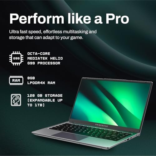 Primebook 2 Pro (2026) | 8GB RAM, 128GB UFS Storage | 14.1-Inch FHD IPS Display | 14 Hours Battery | MediaTek Helio G99 | Android 15 (PrimeOS 3.0) | Backlit Keyboard | in-Built AI (Gray) - Image 11