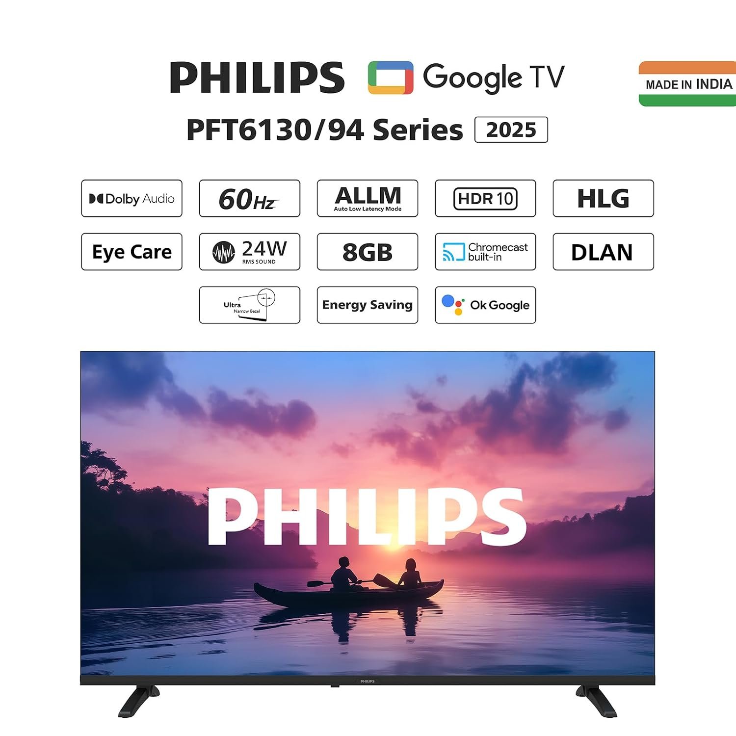 PHILIPS 80 cm (32 inches) 6100 Series Frameless HD Smart LED Google TV 32PFT6130/94 - Image 3