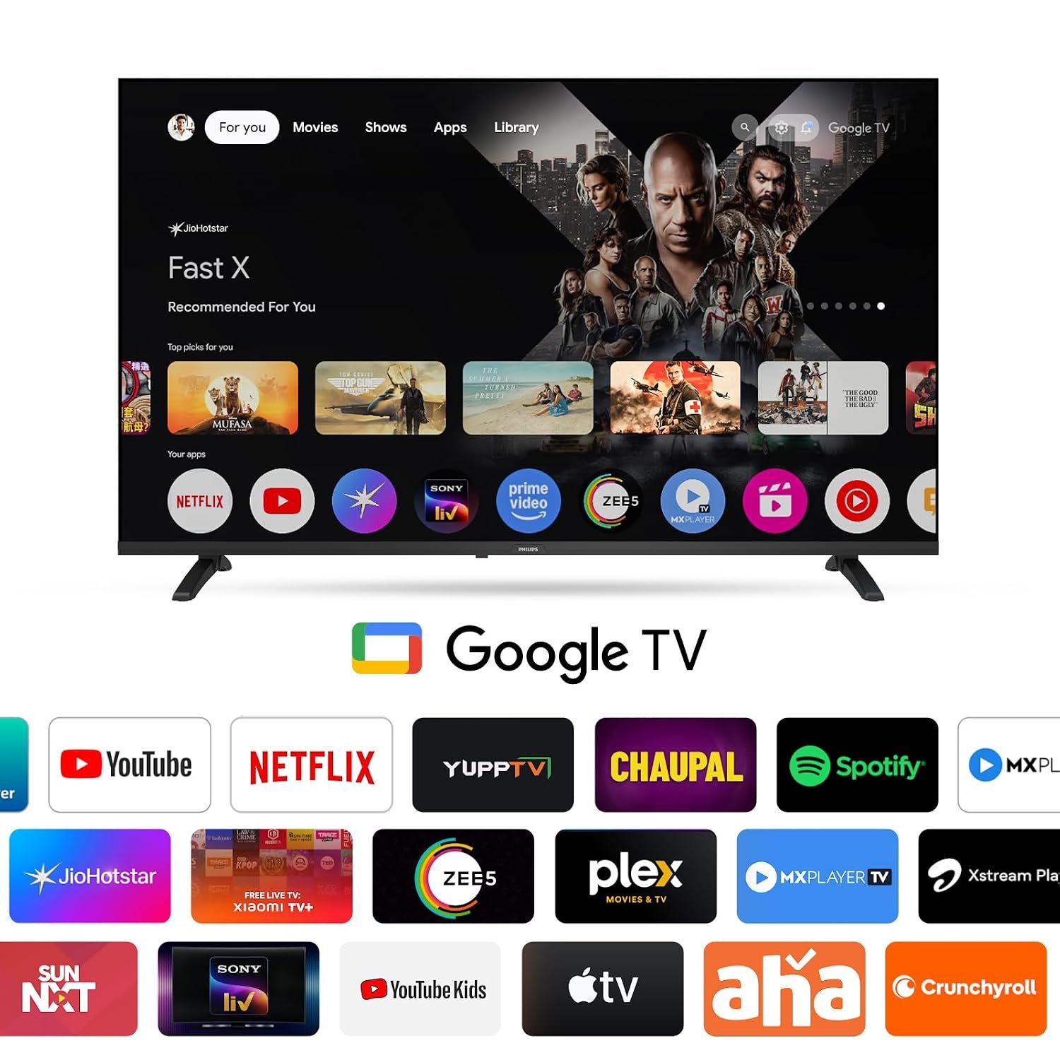 PHILIPS 80 cm (32 inches) 6100 Series Frameless HD Smart LED Google TV 32PFT6130/94 - Image 4