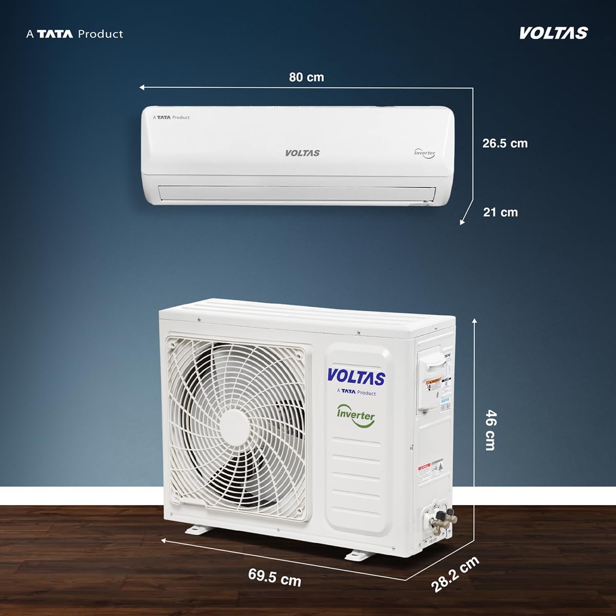 Voltas 1 ton 3 Star,New star rated, Inverter Split AC (Copper, Convertible 5-in-1 Cooling Mode, 2-Way Air Swing, Anti-dust Filter with Anti Microbial Coating, Auto Clean (123INV CAM, White) - Image 4