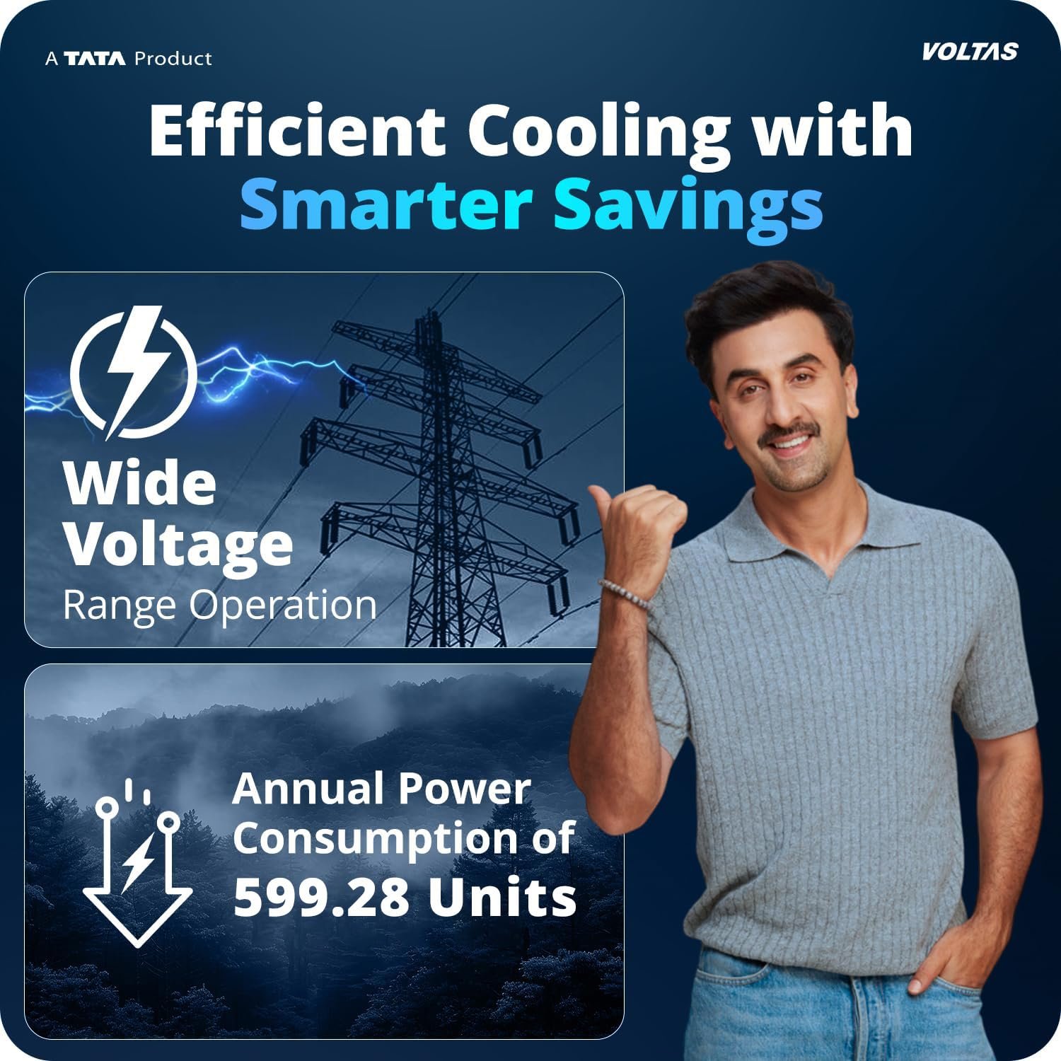 Voltas 1 ton 3 Star,New star rated, Inverter Split AC (Copper, Convertible 5-in-1 Cooling Mode, 2-Way Air Swing, Anti-dust Filter with Anti Microbial Coating, Auto Clean (123INV CAM, White) - Image 11