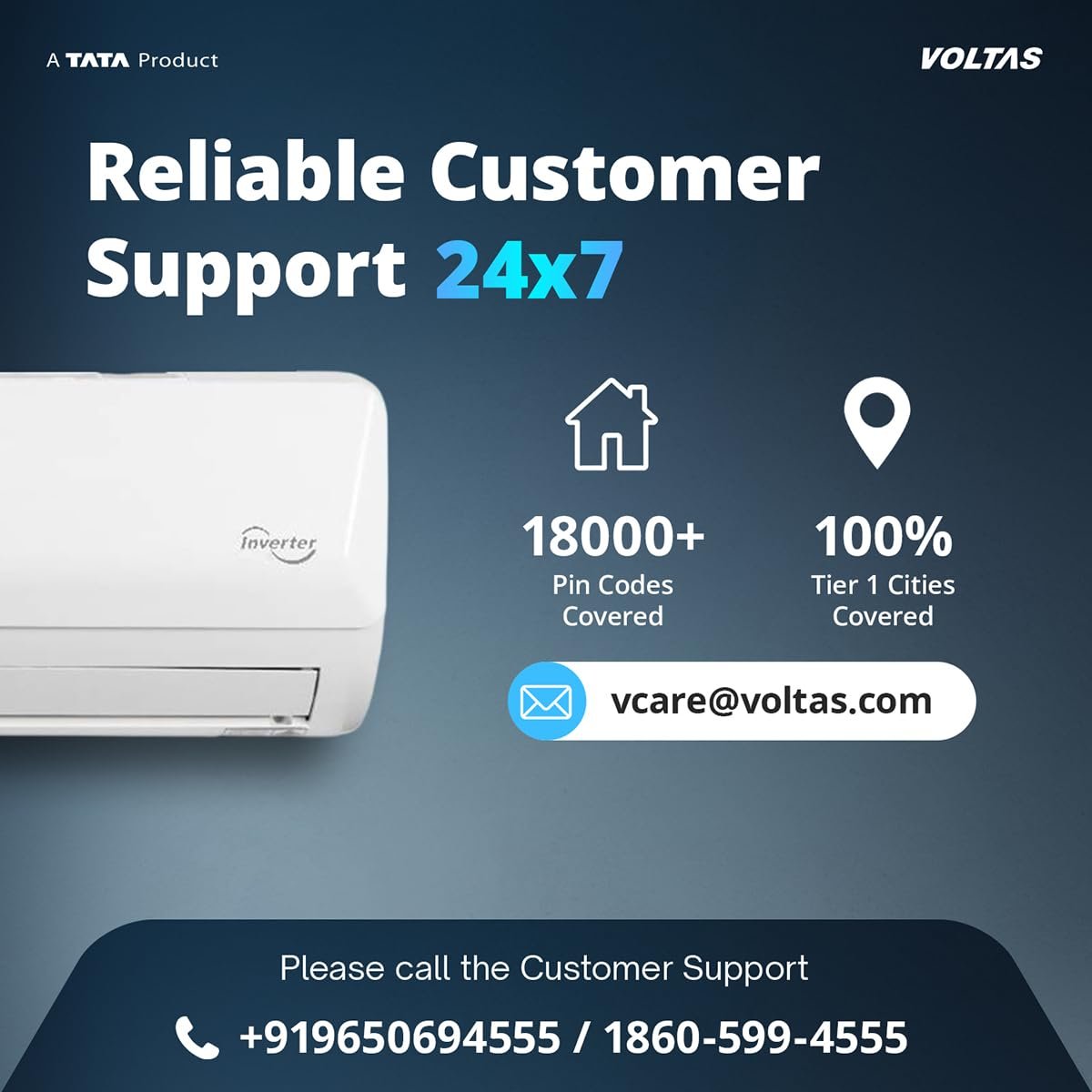Voltas 1 ton 3 Star,New star rated, Inverter Split AC (Copper, Convertible 5-in-1 Cooling Mode, 2-Way Air Swing, Anti-dust Filter with Anti Microbial Coating, Auto Clean (123INV CAM, White) - Image 12