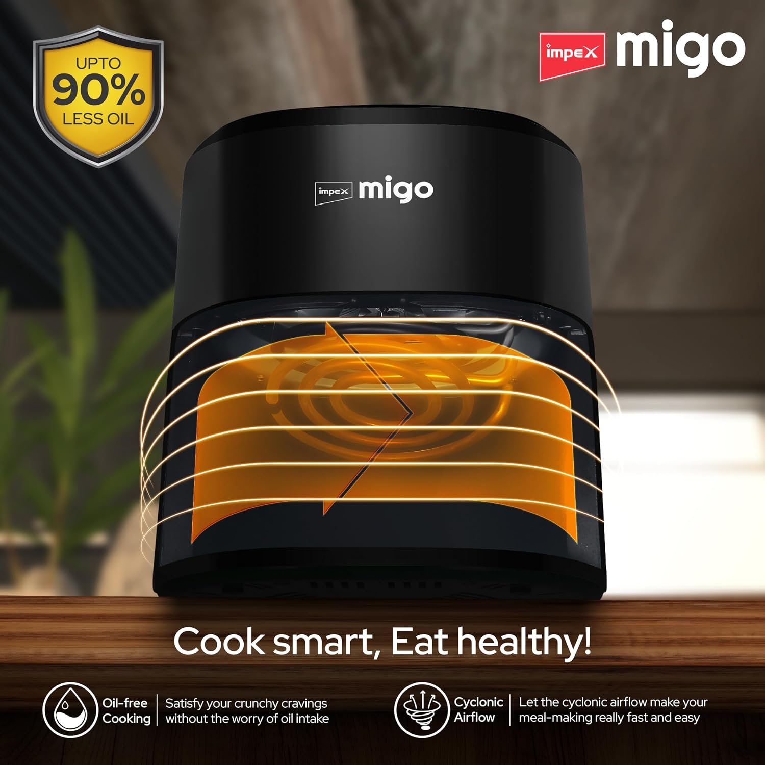 Impex Digital Air Fryer 10 in 1 | 1200 W Oil-free Cooking | 4.5 L Instant Electric Air Fryer for Home Auto Cut Off, Fry, Grill, Roast, Steam, and Bake | 2 Years Warranty - Image 3