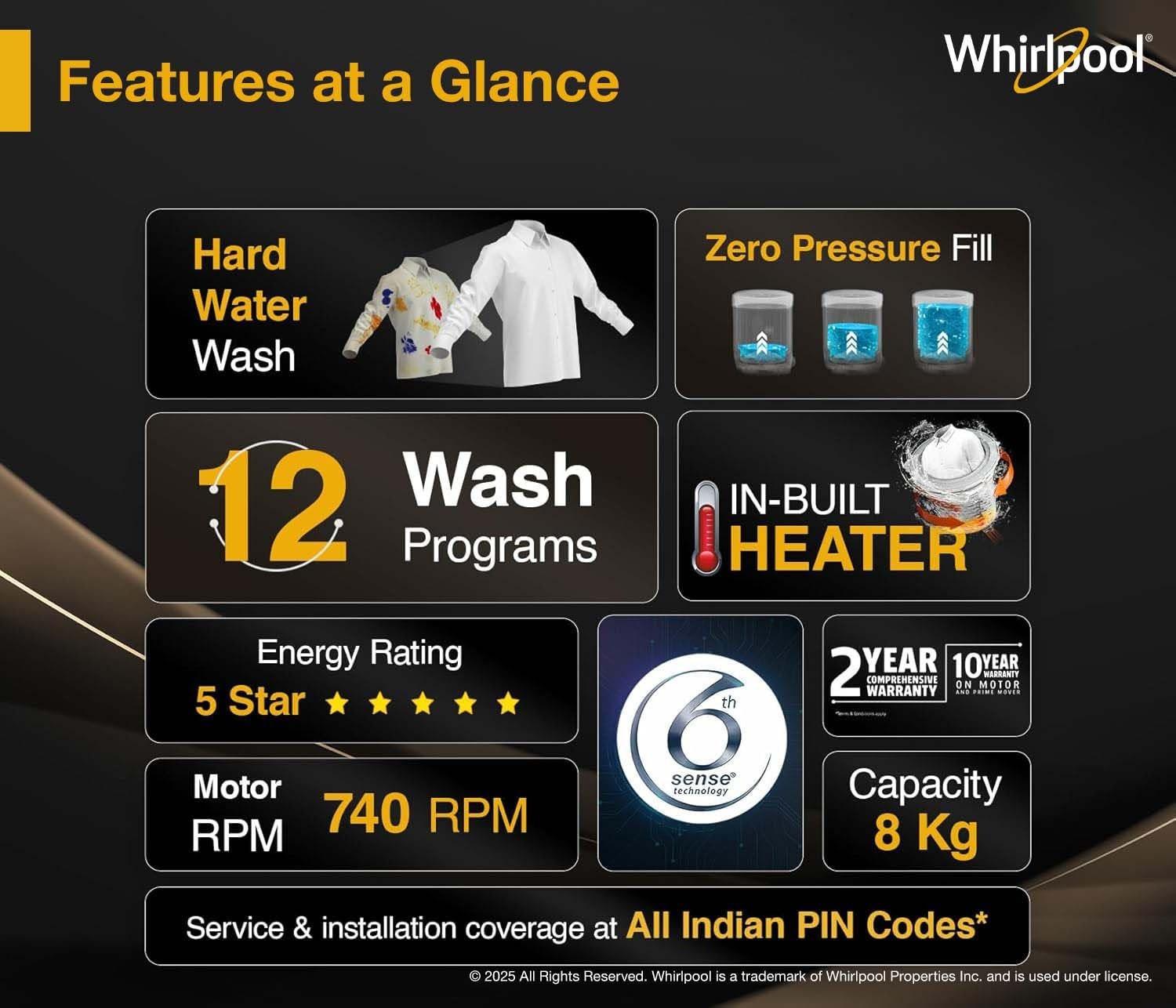 Whirlpool 8 Kg 5 MAGIC CLEAN PRO SW H Fully Automatic Top Load Washing Machine (MAGIC CLEAN PRO SW H KG GREY 10YMW with In-Built Heater) - Image 3