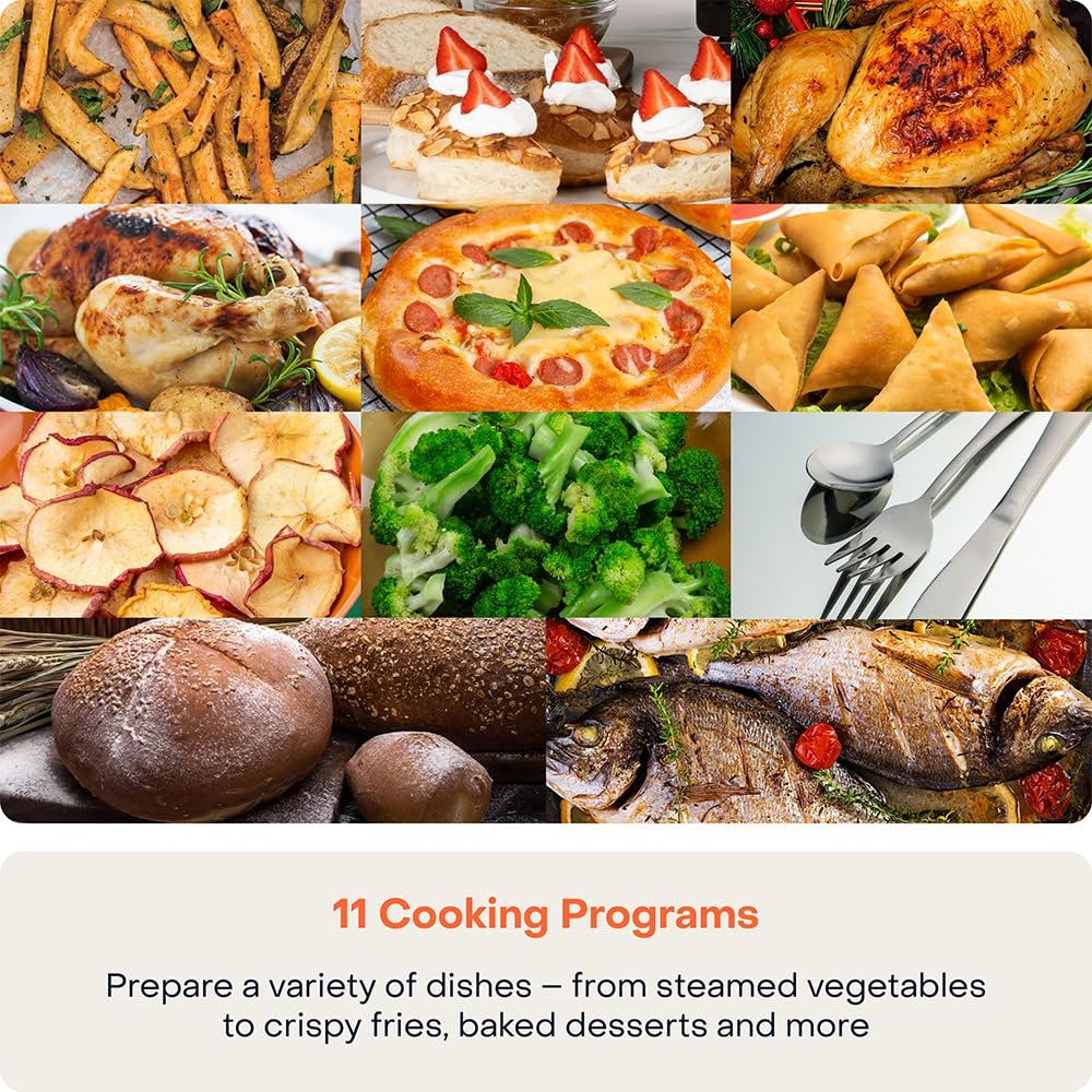 Nutricook Steami X 24L Black (Steam + Air Fryer Oven) with 10-in-1 functions like Steam Cook, Steam Roast, Air Fry, Bake, Sterilize & more. Steam + Convection technology, 2200W power, 2-year warranty - Image 4