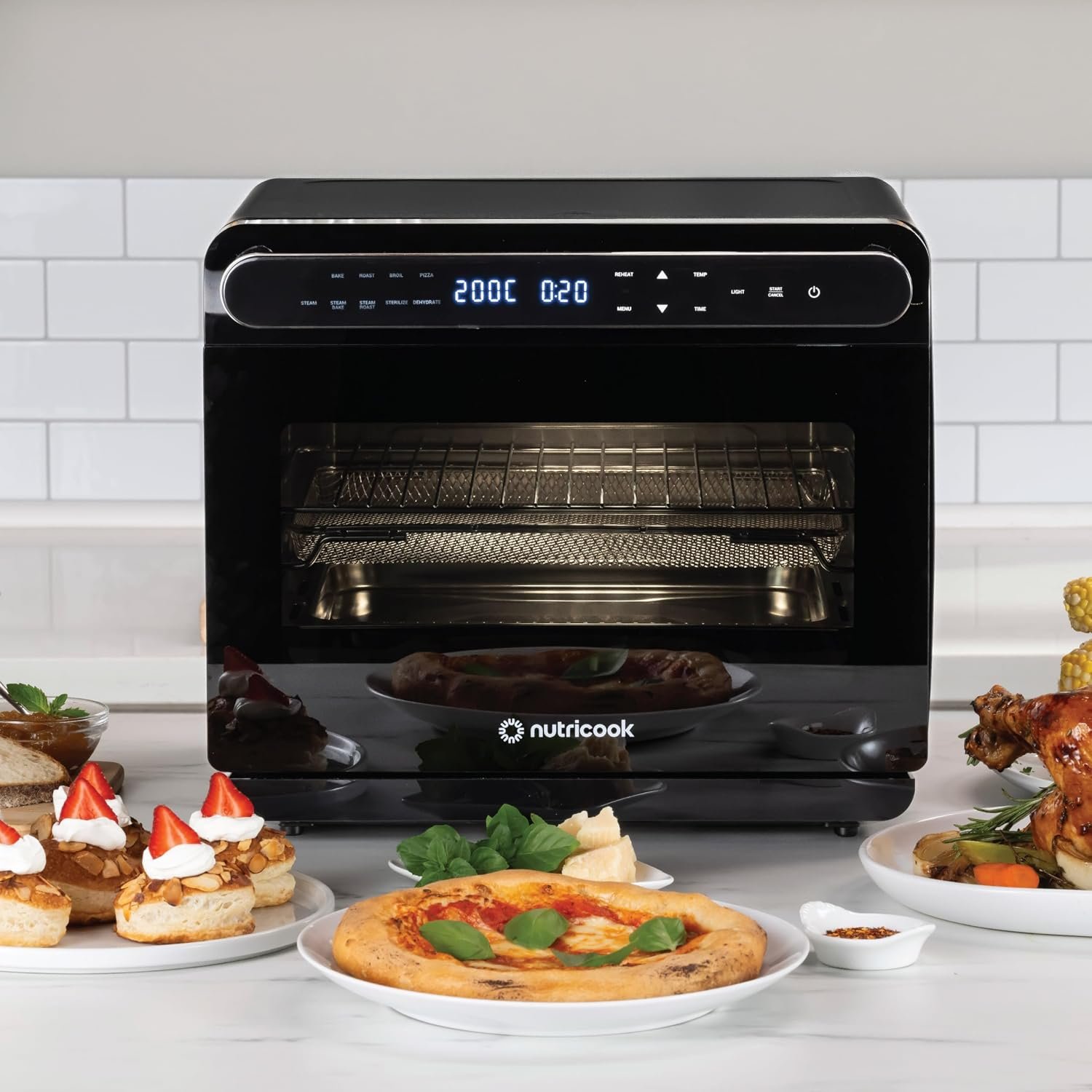 Nutricook Steami X 24L Black (Steam + Air Fryer Oven) with 10-in-1 functions like Steam Cook, Steam Roast, Air Fry, Bake, Sterilize & more. Steam + Convection technology, 2200W power, 2-year warranty - Image 5