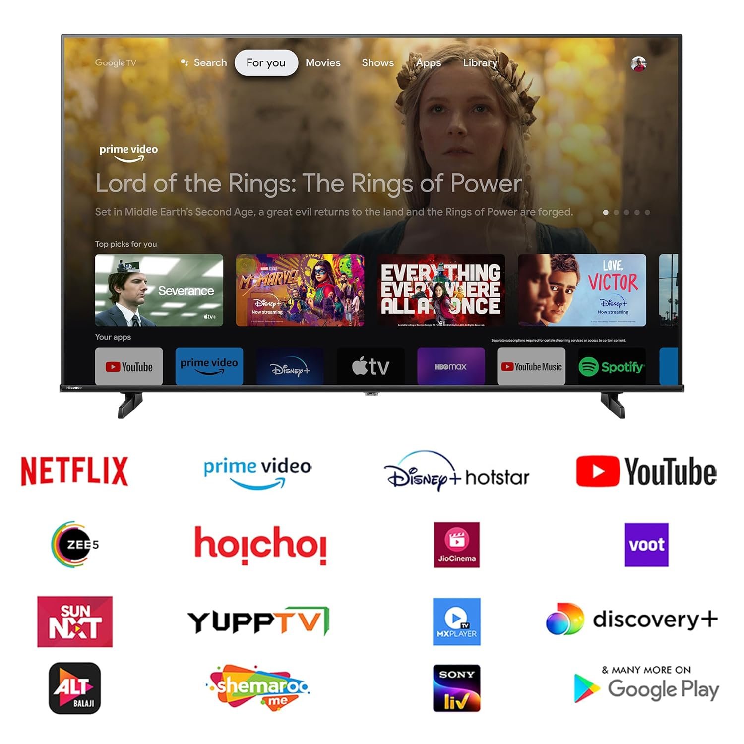 Hisense 164 cm (65 inches) E6N Series 4K Ultra HD Smart LED Google TV 65E6N (Black) - Image 2