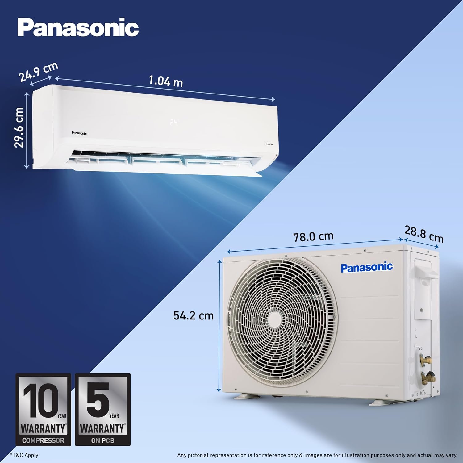 Panasonic 1.5 T 3S, New star rated, Heavy Duty WiFi Inverter Smart Split AC (DustBuster Tech, Matter Enabled,AI,Higher Airflow,Copper Cond.,8in1 Convertible,4-Way,PM0.1 Filter,CS/CU-SU18BKY3WXH,White) - Image 4