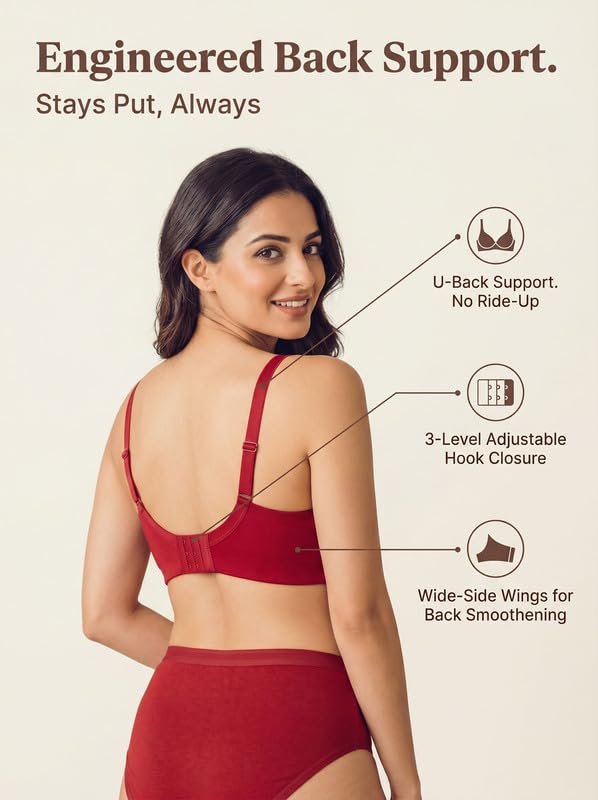 Tweens Cotton Bra Panty Set for Women | Push Up Bonded Bra | Level-3 Padding | 3/4th Coverage | Mid Waist Hipster Panty | No Elastic Marks | Soft Seamless Comfortable Innerwear Set - Image 4
