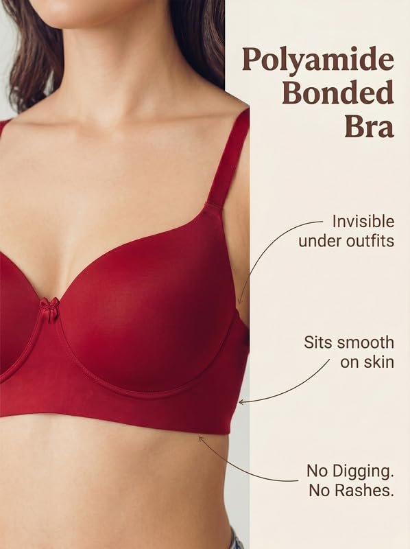 Tweens Cotton Bra Panty Set for Women | Push Up Bonded Bra | Level-3 Padding | 3/4th Coverage | Mid Waist Hipster Panty | No Elastic Marks | Soft Seamless Comfortable Innerwear Set - Image 6
