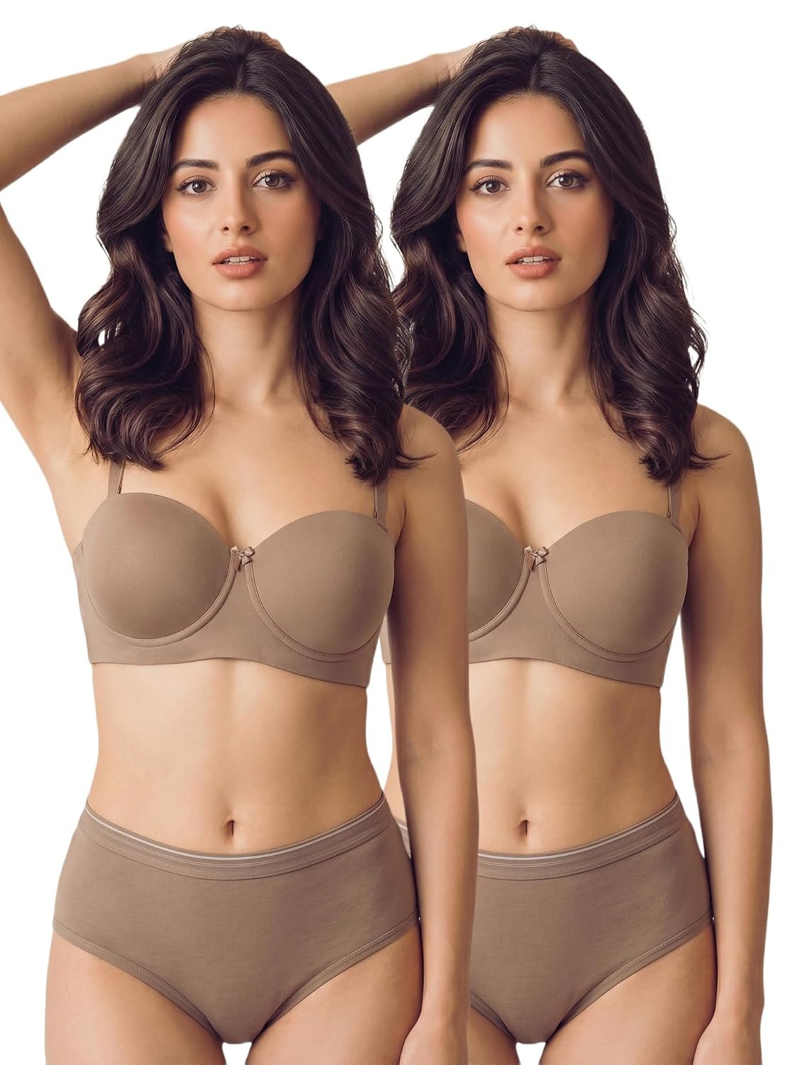 Tweens Cotton Bra Panty Set for Women | Padded Medium Coverage Demi-Cup Bonded Bra | Mid Waist Hipster Panty | No Elastic Marks | Soft Seamless Comfortable Innerwear Set - Image 8