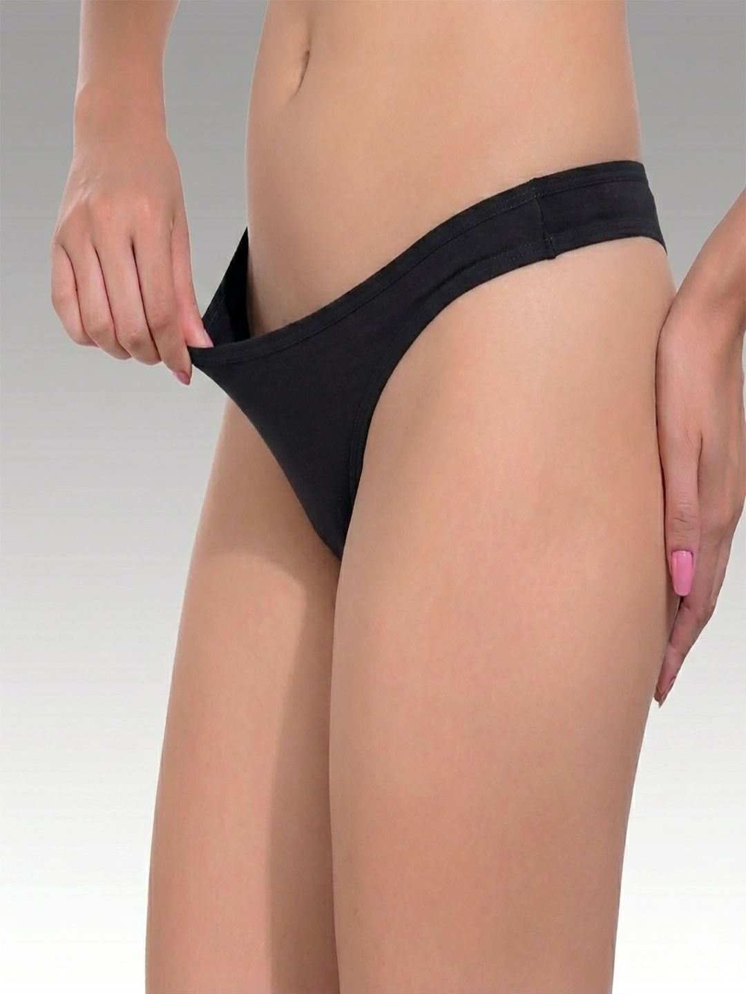 Think Tech Women Pack of 3 Assorted Cotton Thongs - Image 2
