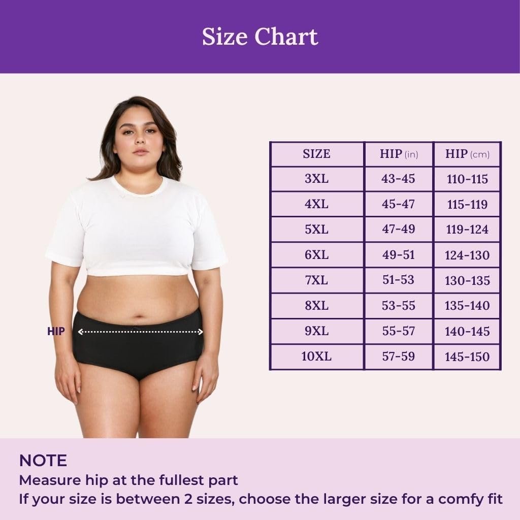 Adira | Plus Size Hipster Panties | Plus Size Brzee Hipsters | Lightweight Cotton-Elastane Fabric | Super Stretchy for Comfort | No Visible Panty Lines | Pack of 6 - Image 4