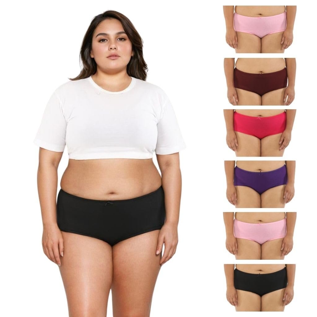 Adira | Plus Size Hipster Panties | Plus Size Brzee Hipsters | Lightweight Cotton-Elastane Fabric | Super Stretchy for Comfort | No Visible Panty Lines | Pack of 6 - Image 9