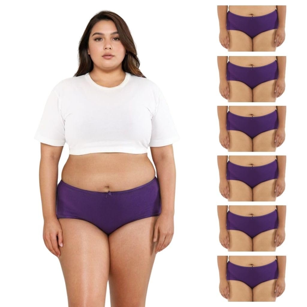 Adira | Plus Size Hipster Panties | Plus Size Brzee Hipsters | Lightweight Cotton-Elastane Fabric | Super Stretchy for Comfort | No Visible Panty Lines | Pack of 6 - Image 12