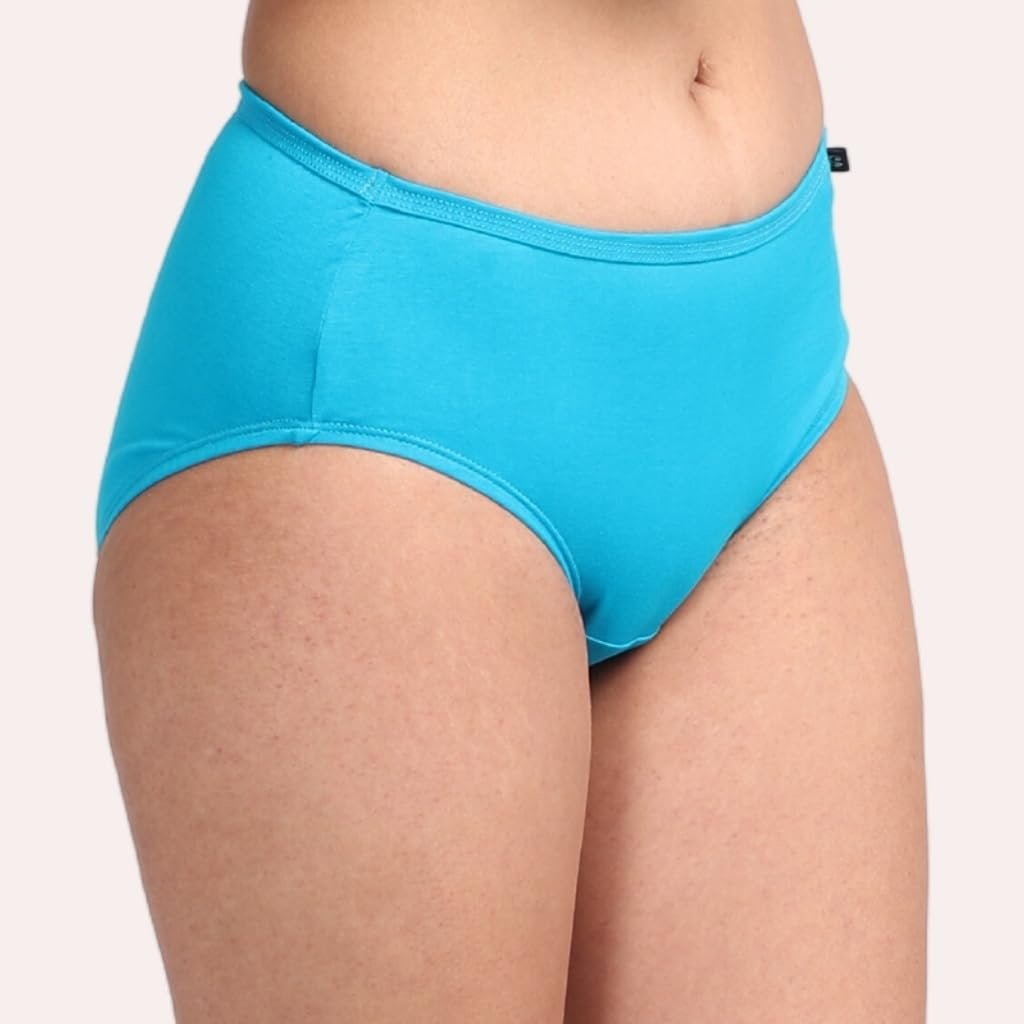 Adira Panty for Women | High Waist Panty with Full Coverage | Inside Elastic - No Elastic Exposure to Skin | Soft Moisture Wicking Cotton | Pack of 6 - Image 6