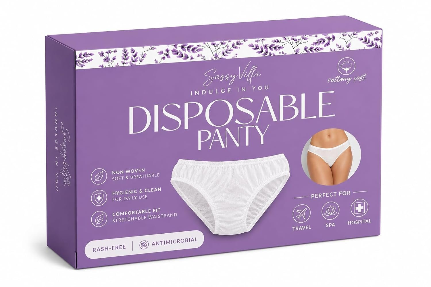 45gsm Double Layerd Disposable Panties for Women Travel Spa Saloon Innerwear use and Throw Panty Disposable Panty - Image 3