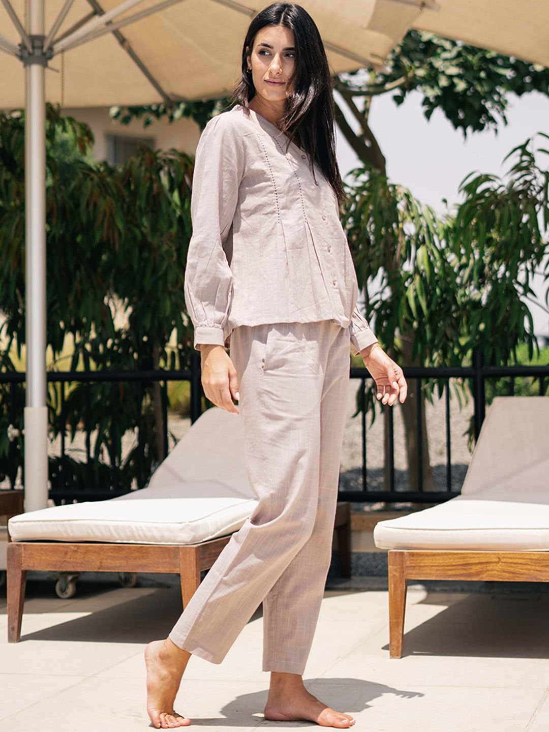 SANSKRUTIHOMES V-Neck Pure Cotton Night suit - Image 3