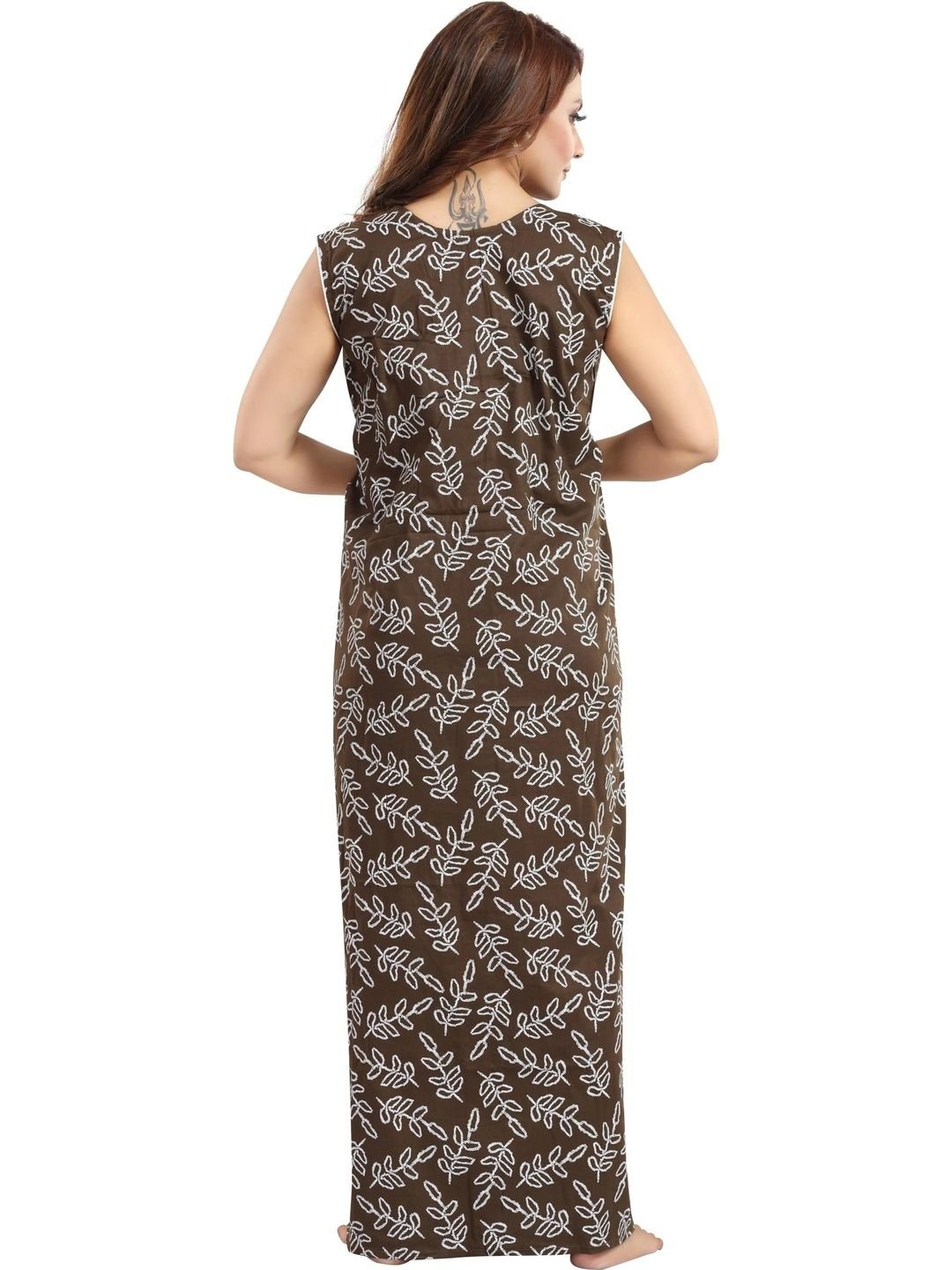 Women Cotton Printed Maxi Nightdress - Image 2