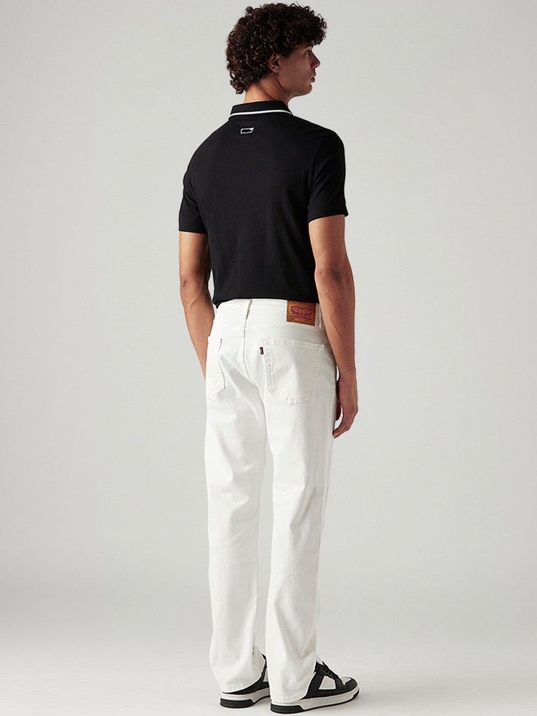 Men's 505 White Straight Fit Mid Rise Jeans - Image 5