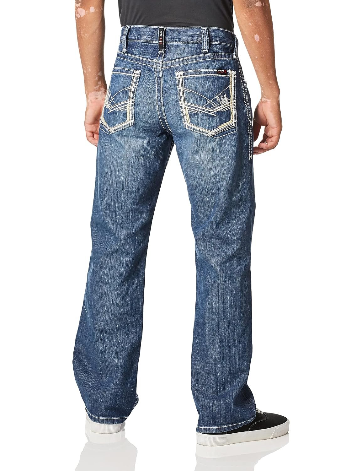 ARIAT Men's Fire-Resistant M4 Ridgeline Bootcut Work Jeans Denim 48W x 30L - Image 3