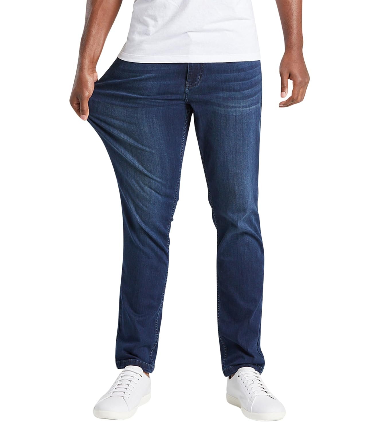 Mugsy Mens Jeans, Classic Fit, Stretch Denim Jeans for Men, Comfortable, 4-Way Stretch, Flexible Pants, Size Up If Needed