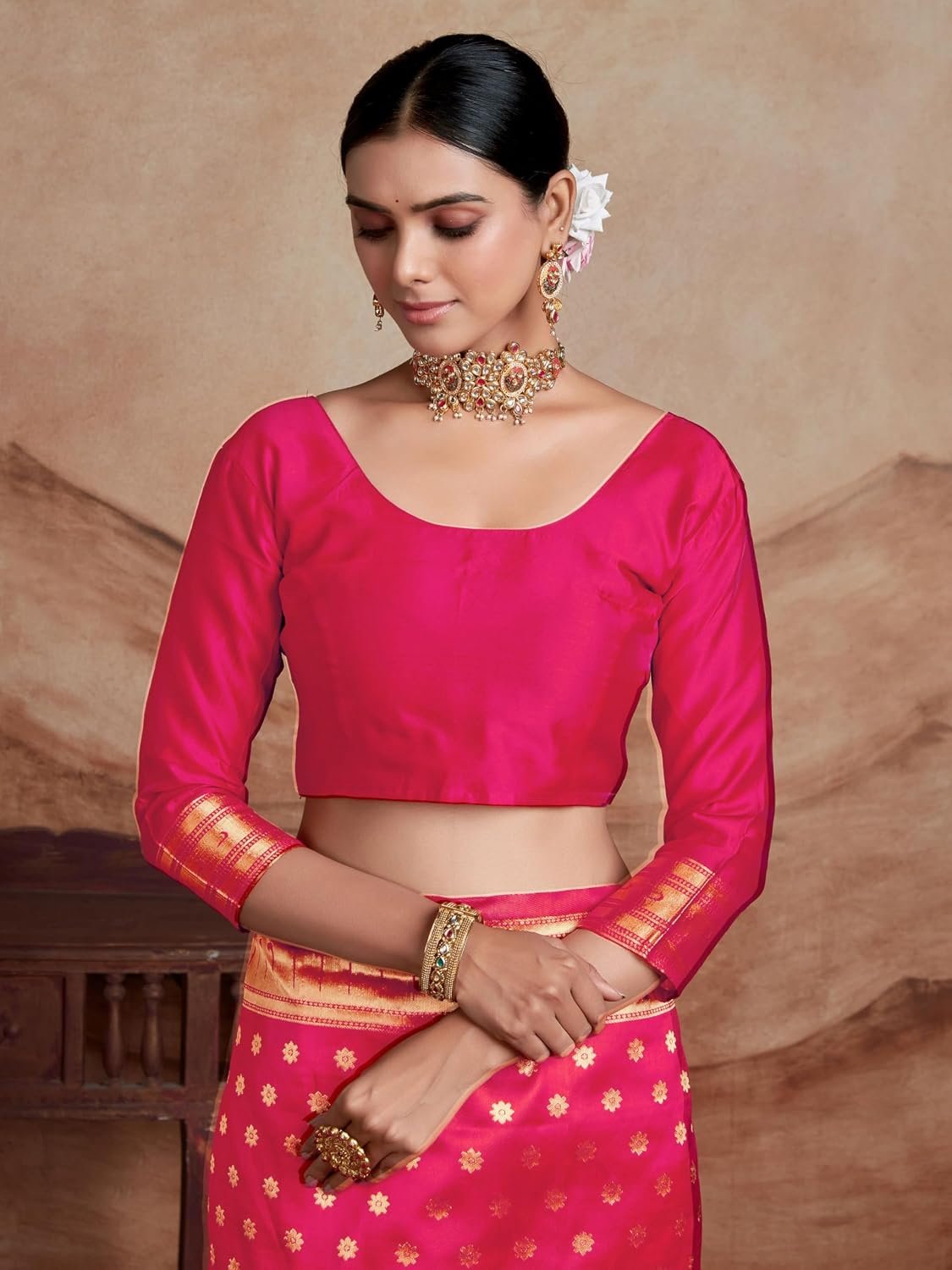 EthnicJunction Women's Silk Blend Woven Paithani saree With Blouse Piece | Wedding Saree | Heavy Saree - Image 7
