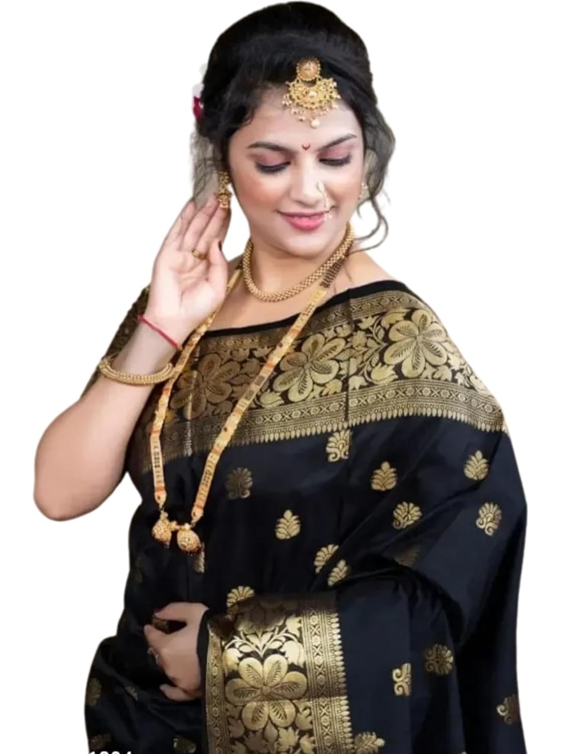 C J Enterprise Women's Pure Soft Silk Saree With Blouse Piece For Wedding