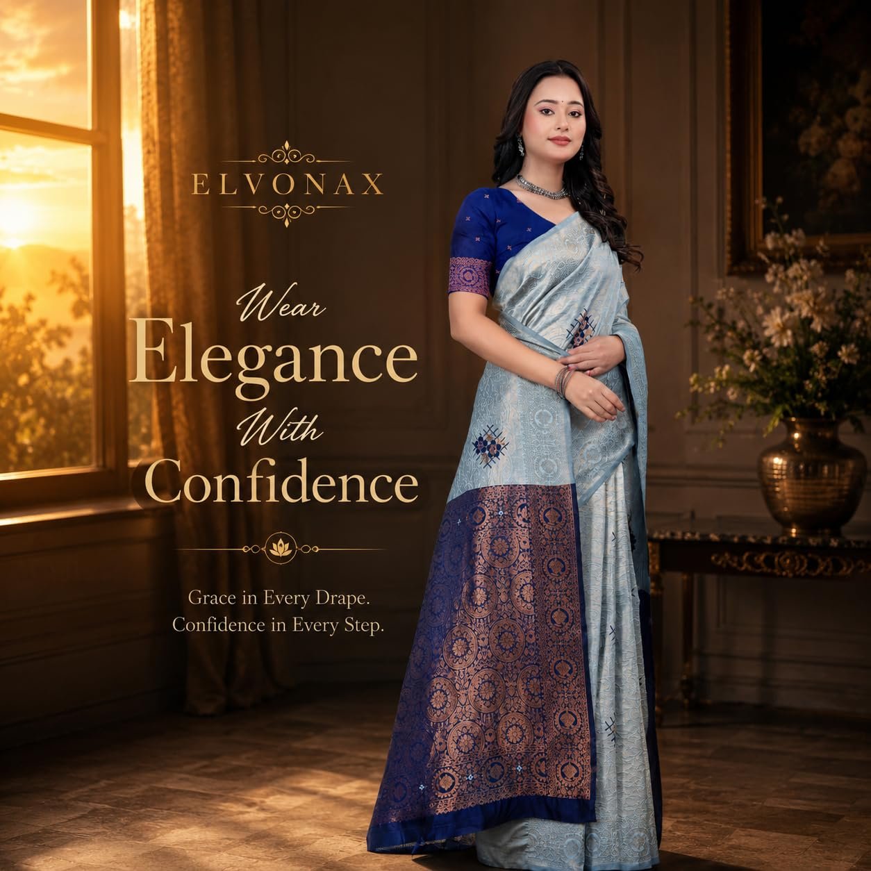 Fashion Women's Kanjivaram Style Soft Silk Banarasi Sarees With Blouse Piece For Women Pure Soft Silk Saree With Blouse Piece For Wedding - Image 6