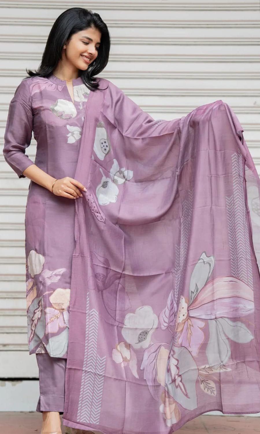 Sun Fashion And Lifestyle Kurta Sets for Woman | Kurti Set |Women's 3 Piece Kurta Pant Dupatta Set |Cotton Blend Kurta Woman |Elegant Suit for Women |Dupatta - Image 2