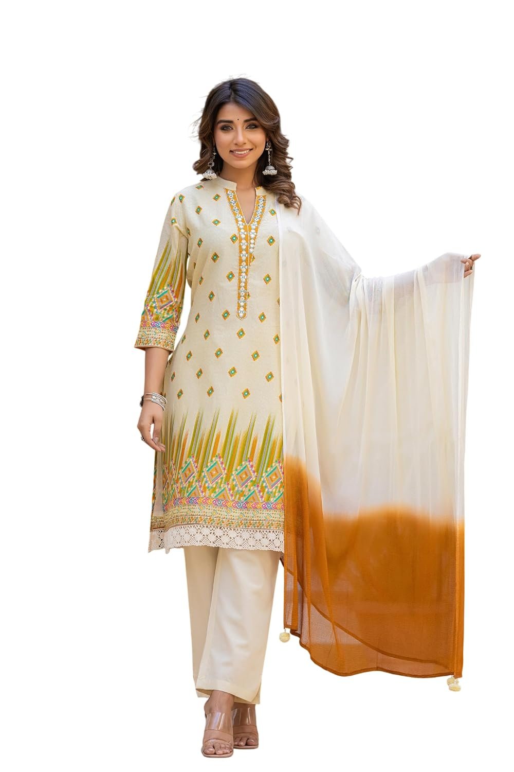 FABNEX Kurta Set for Women | Stylish Cotton Printed Kurti Pant Set | Indo-Western Casual & Festive Co-ord Set for Women (K-224-25)