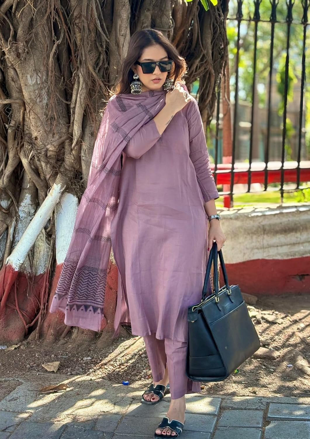 ANNI Designer Women's Rayon Blend Solid Straight Kurta with Pant & Dupatta - Image 2