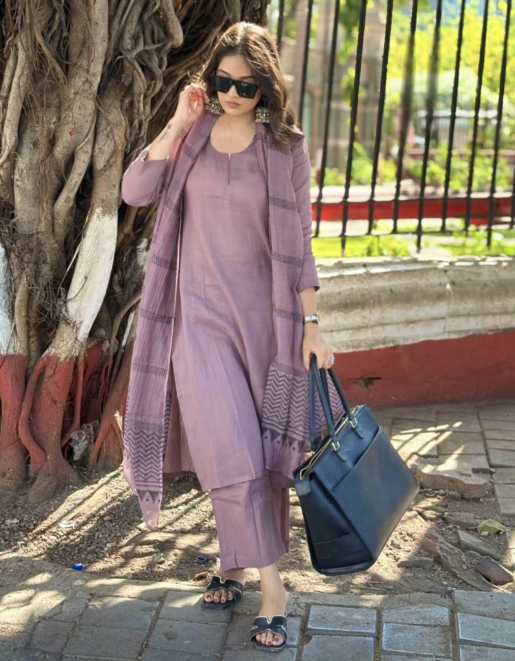 ANNI Designer Women's Rayon Blend Solid Straight Kurta with Pant & Dupatta - Image 3