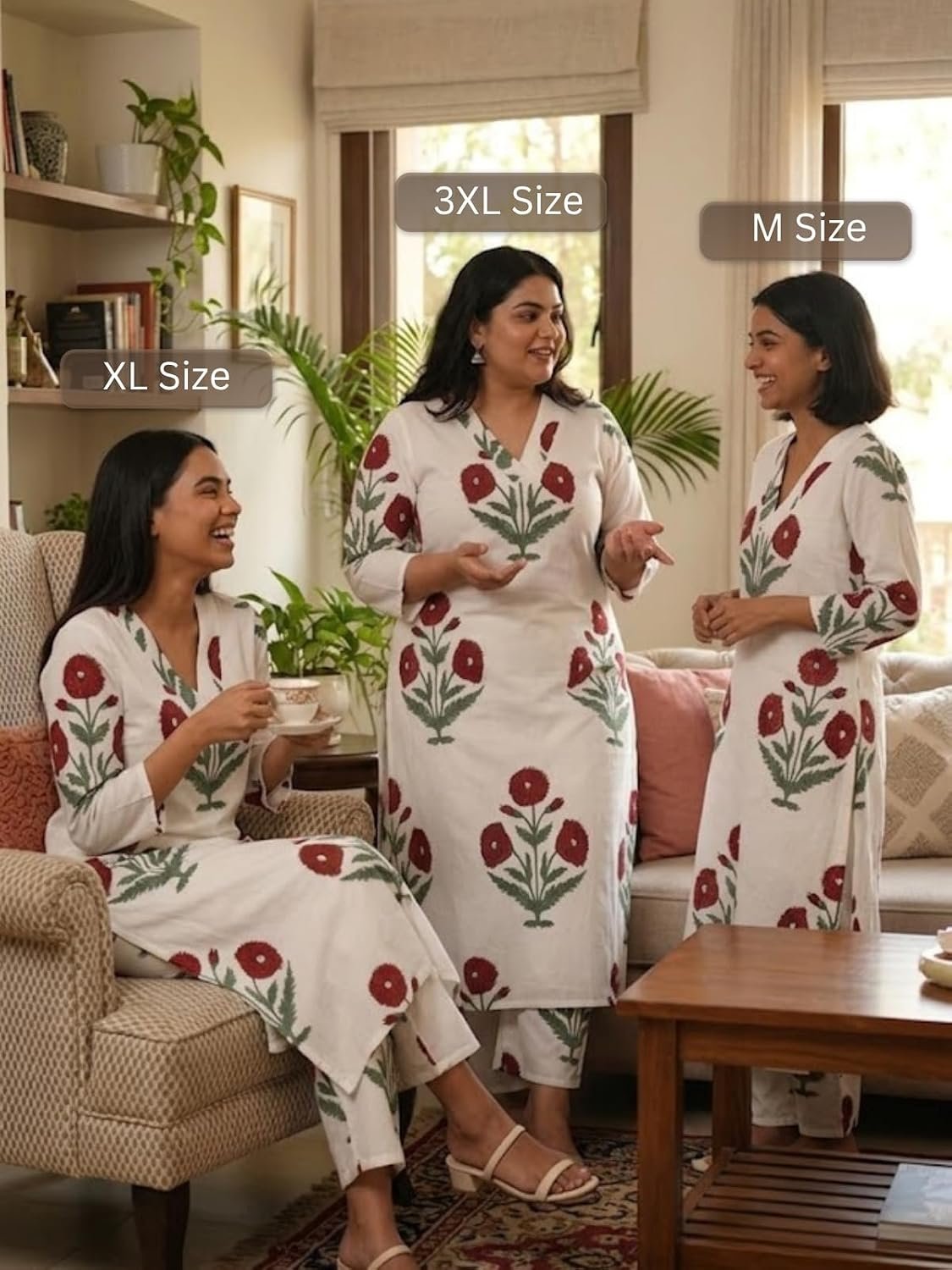 Leriya Fashion Kurti Set for Women | Elegant Kurta Sets for Woman | Festive Co Ord Set for Women Stylish | Floral V-Neck Straight Pant Silhouette for Daily Travel Comfort Office Outfits - Image 6