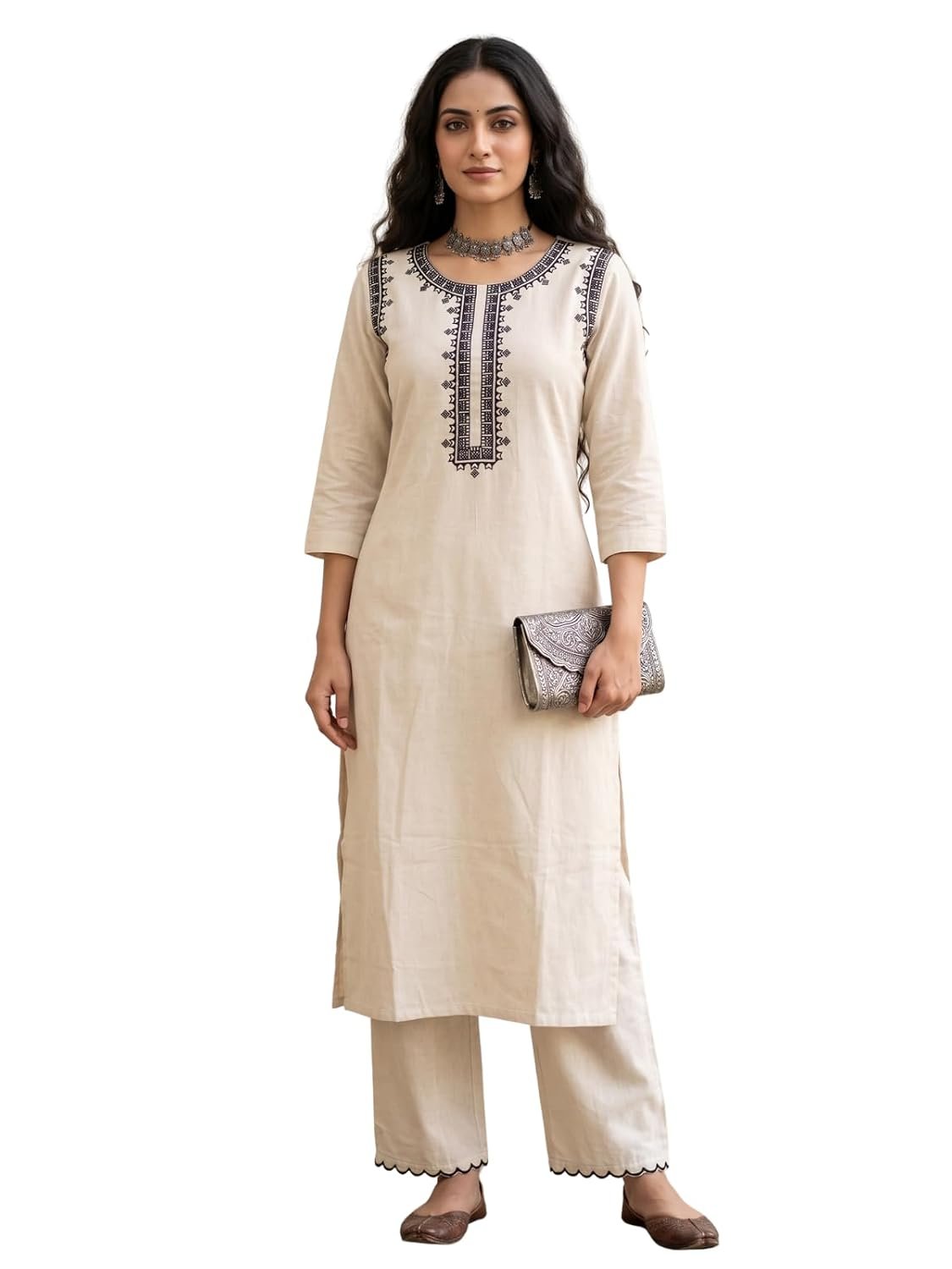 Leriya Fashion Women Straight Cotton Kurta Sets for Woman
