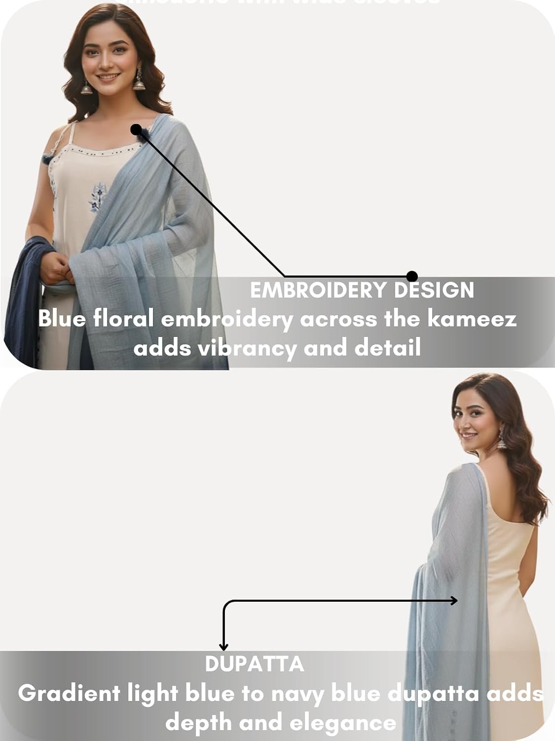 Leriya Fashion Kurta Set with Dupatta for Women | Ethnic Kurti Sets for Woman Sleeveless | Round Neck Embroidery Kurta Set for Woman | Ethnic Traditional Straight Kurti Set for Daily Office Outfit - Image 5