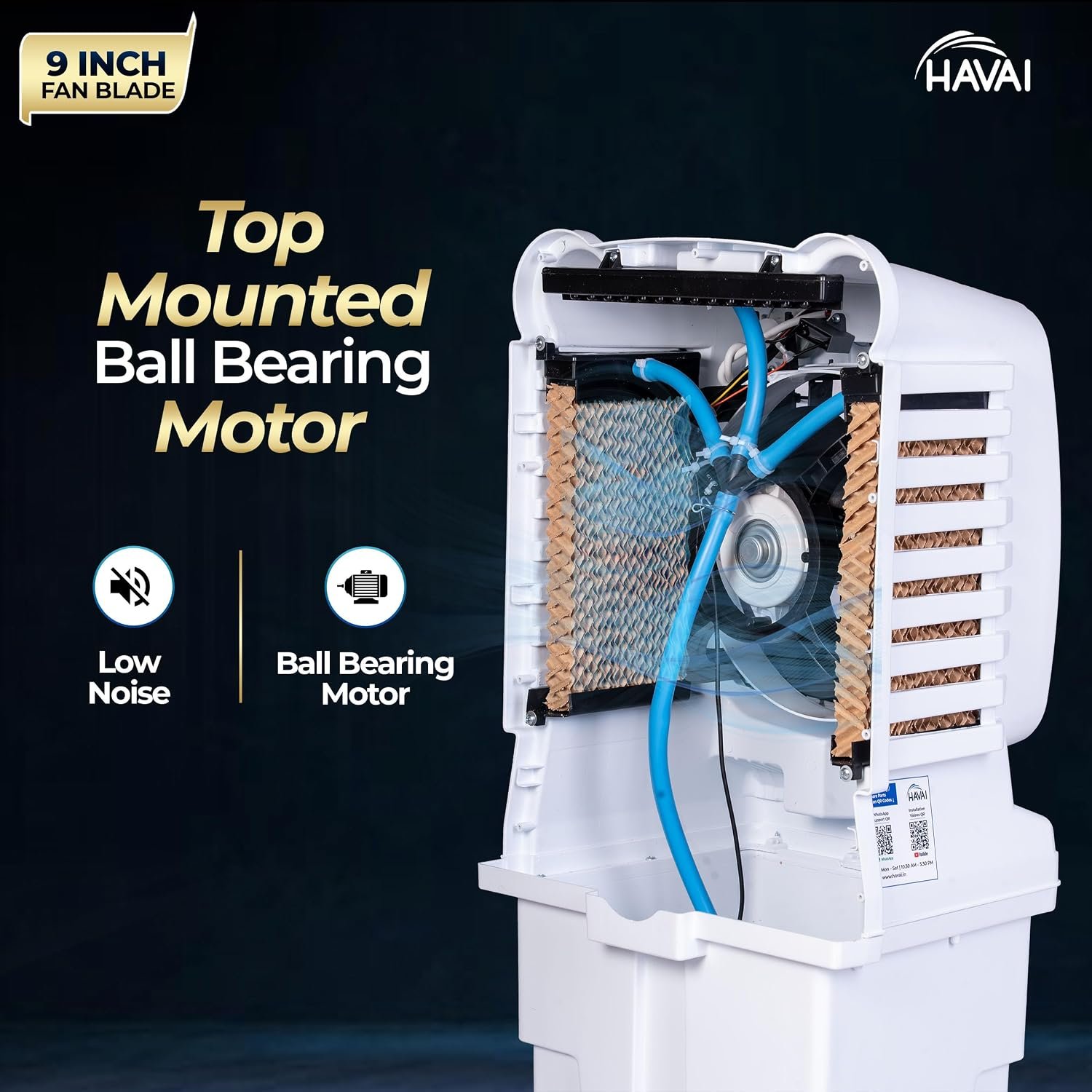 Arizona 9 Personal Air Cooler | India’s First 9-Inch Blade Cooler | 2600 RPM | 2200 m³/hr Delivery | 5 Ft Air Throw | 3-Side Honeycomb | 25L Tank | Motorised Louvers | 120W | Ideal for 50 Sq Ft - Image 6