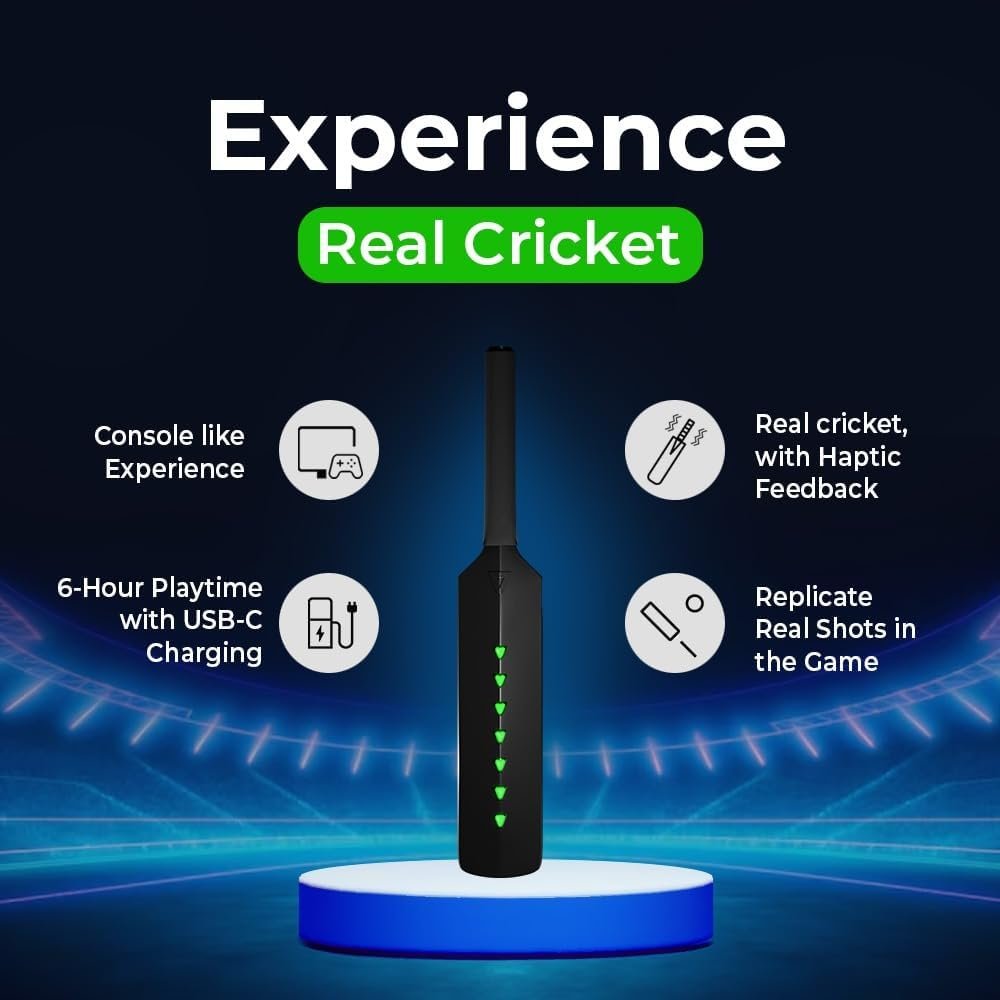 Metashot Smart Cricket Bat Game | Motion Sensor Gaming Bat for TV & Mobile | Indoor Cricket Game | Bluetooth Bat Controller - Image 8