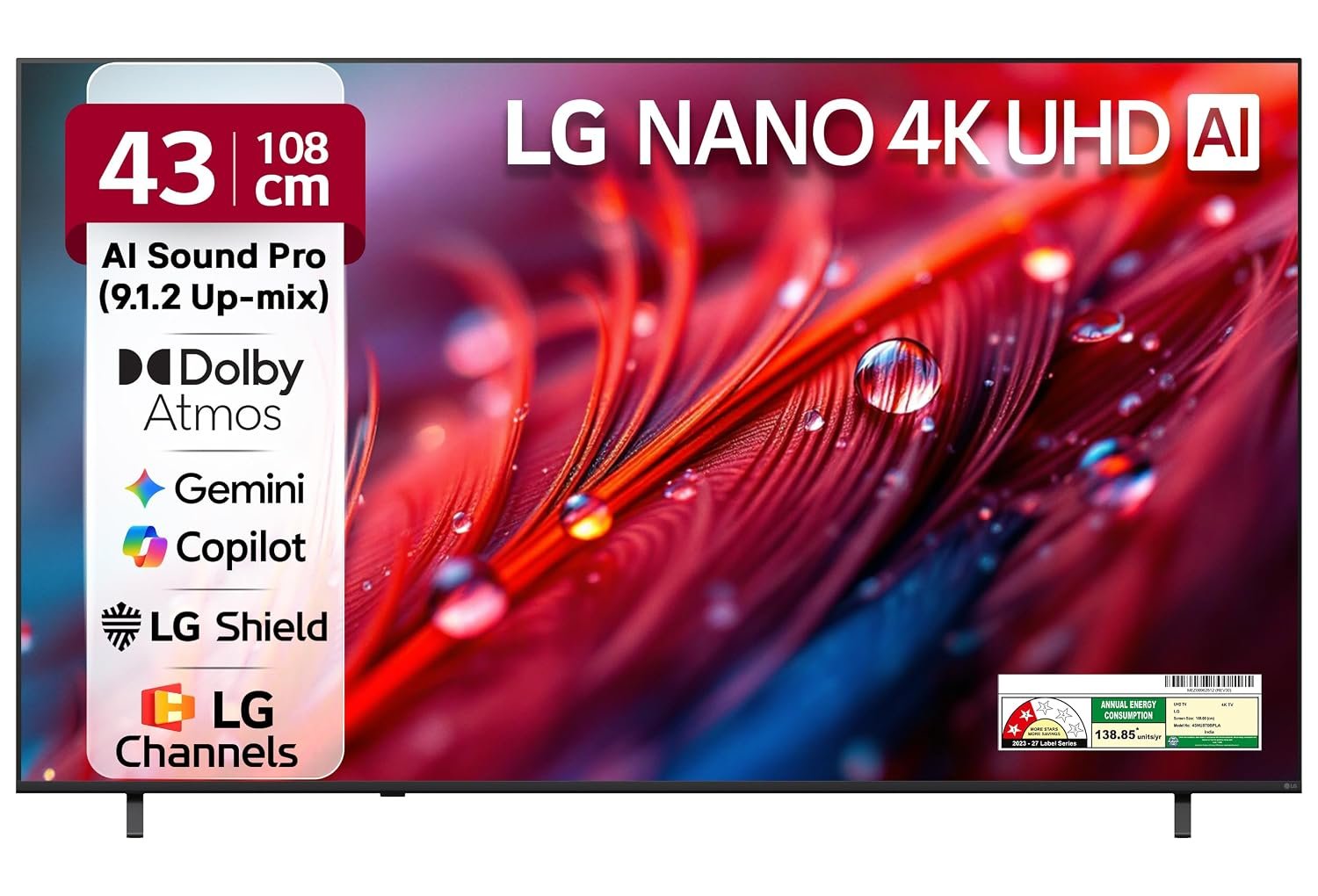 LG 108 cms (43 inches) U8 AI Series 4K Ultra HD (3840 x 2160) Smart webOS LED TV 43NU870BPLA 2026 - Image 2