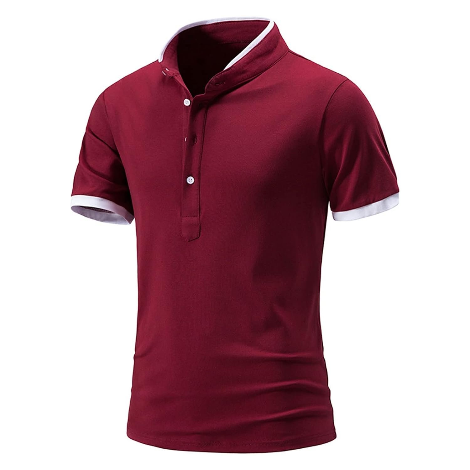 Shirts - Tropical Shirt Summer shortsleeved basic standing collar shirt Mens Tshirt top Mens comfortable and durable mens wear - Image 2