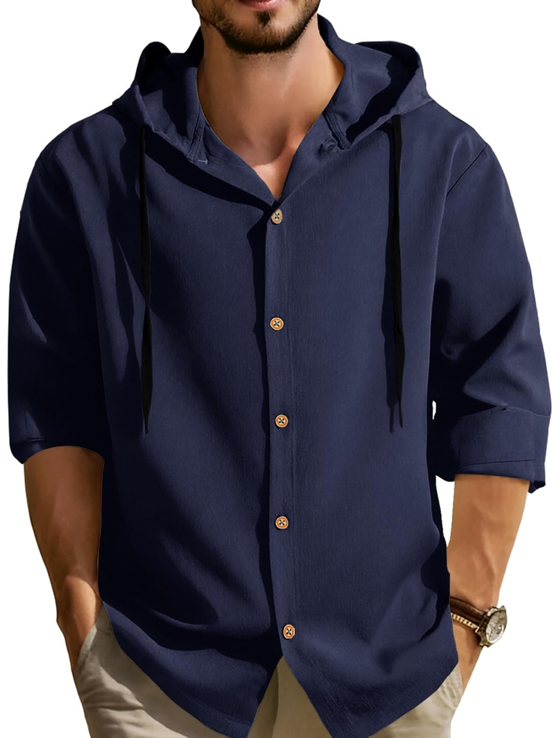 Noble Monk Men's Relax Fit Hooded Shirt || Casual Wear for Men || Full Sleeve Shirts || Stylish Shirt for Men - Image 6