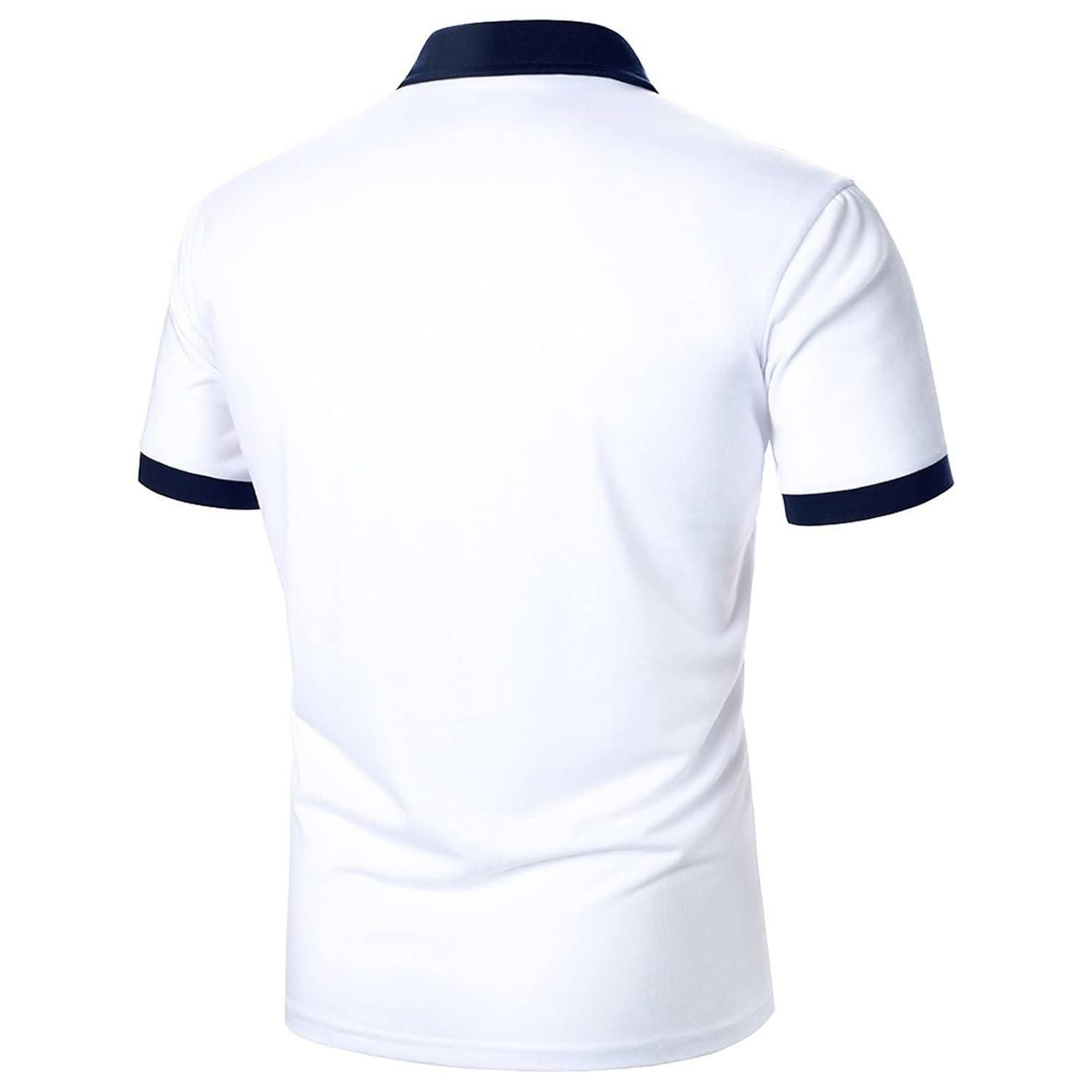 OLOMA Workout Shirts, Men Stripe Splicing Shirt Two color Splicing Tops Streetwear Casual Fashion Men Lapel Short Sleeves Shirt - Image 3