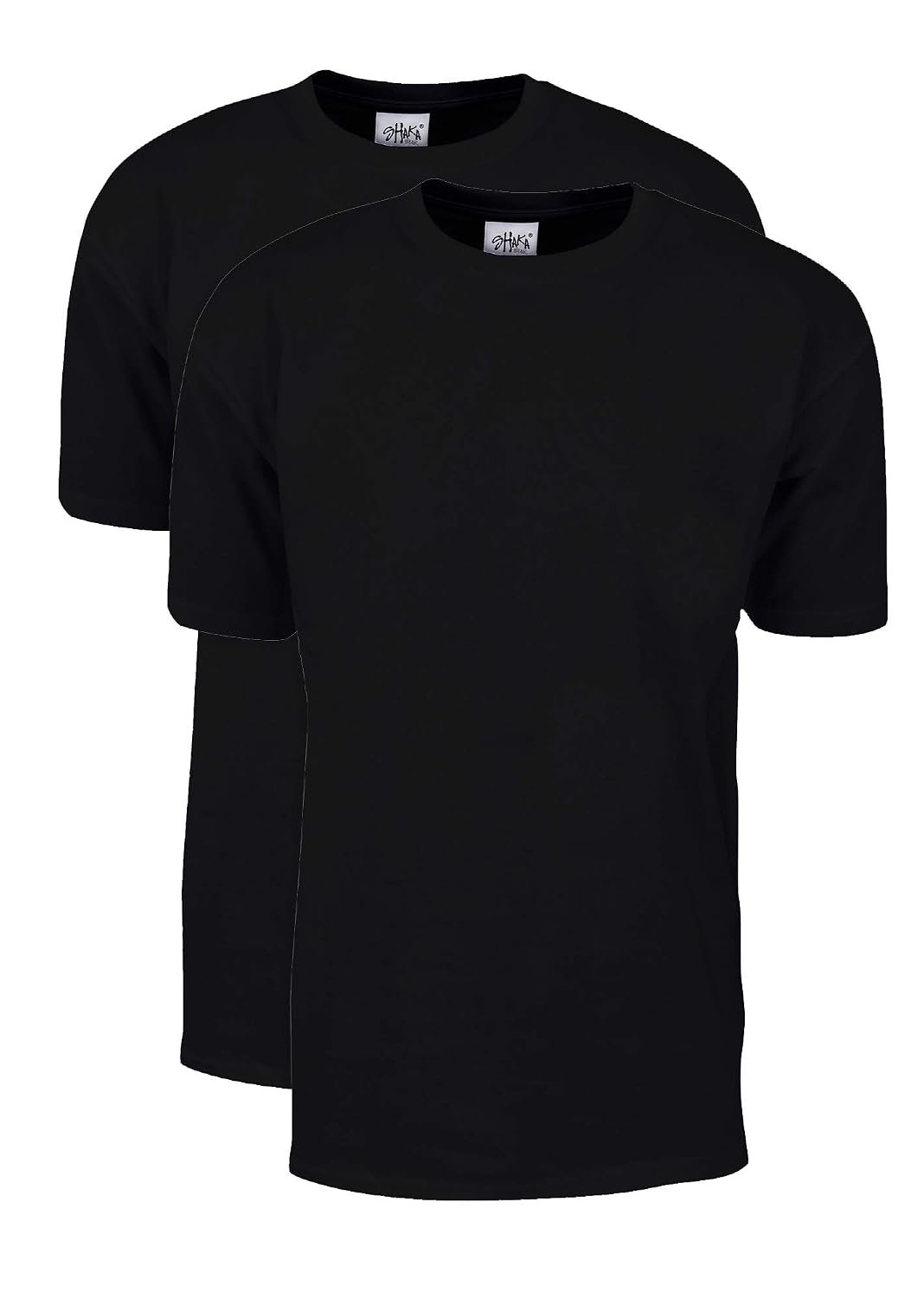 Shaka Wear Men's T Shirt – 2 Pack 7 oz Max Heavyweight Cotton Short Sleeve Crewneck Tee Top Tshirts Regular Big Size S-7XL, Black, XX-Large