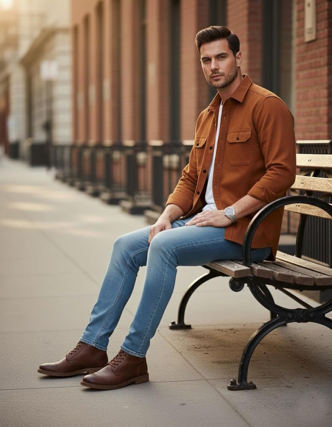 DEELMO Men’s Stylish Cotton Blend Casual Shirt || Full Sleeve Button-Down Shirt with Dual Flap Pockets || Comfortable Breathable Fabric || Perfect for Casual Office and Outing Wear - Image 6