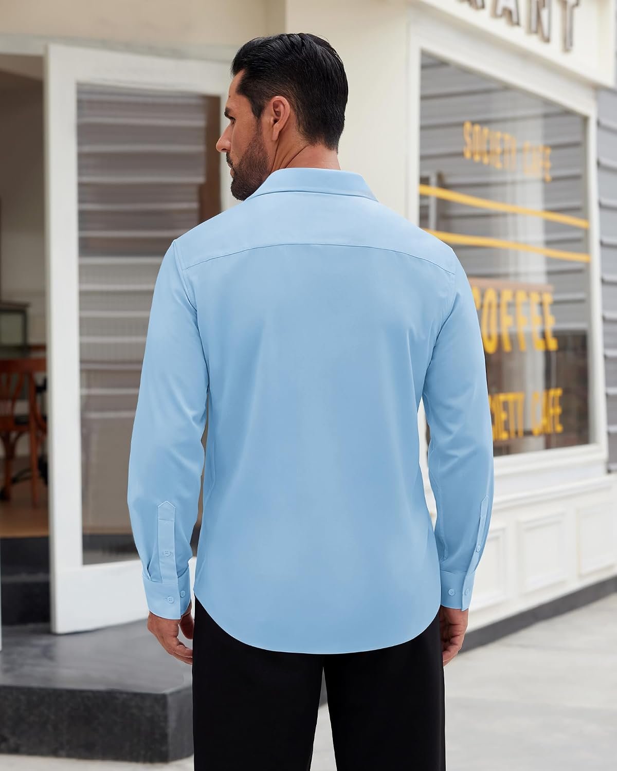 Alimens & Gentle Mens Dress Shirts Long Sleeve Wrinkle Free Stretch Business Casual Button Down Shirts - Image 5