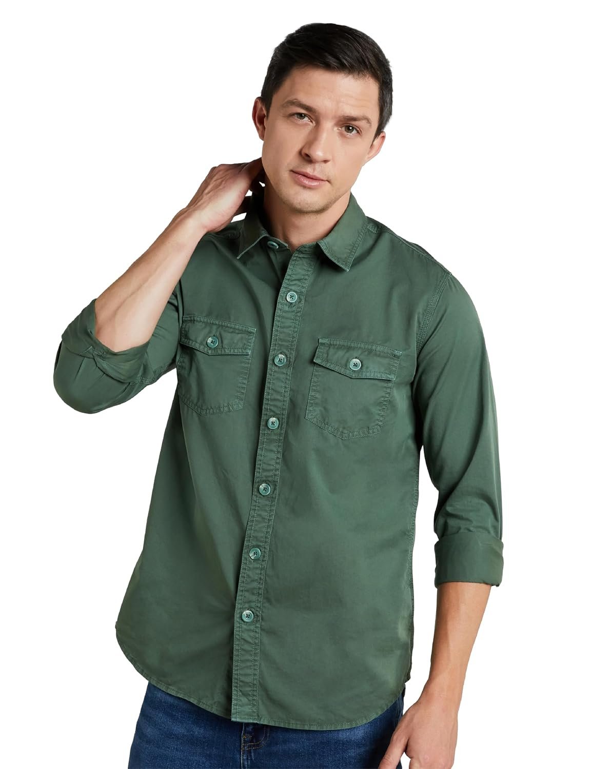 Symbol Premium Men's Washed Cotton Twill Casual Shirt - Regular Fit | Pure Cotton (Available in Plus Sizes)