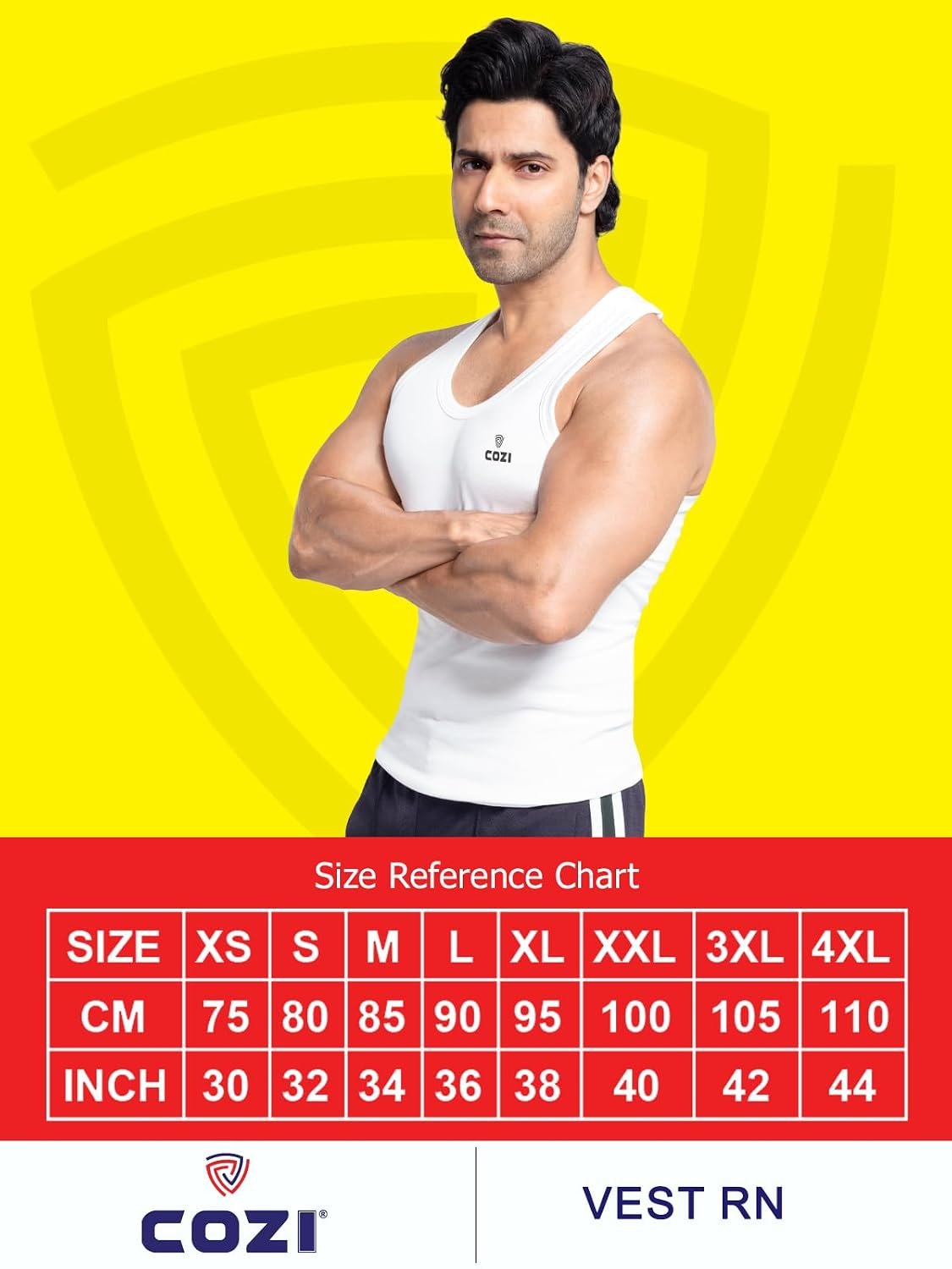Lux Cozi Men's White Round Neck Sleeveless Cotton Vest (Pack of 3) - Image 5