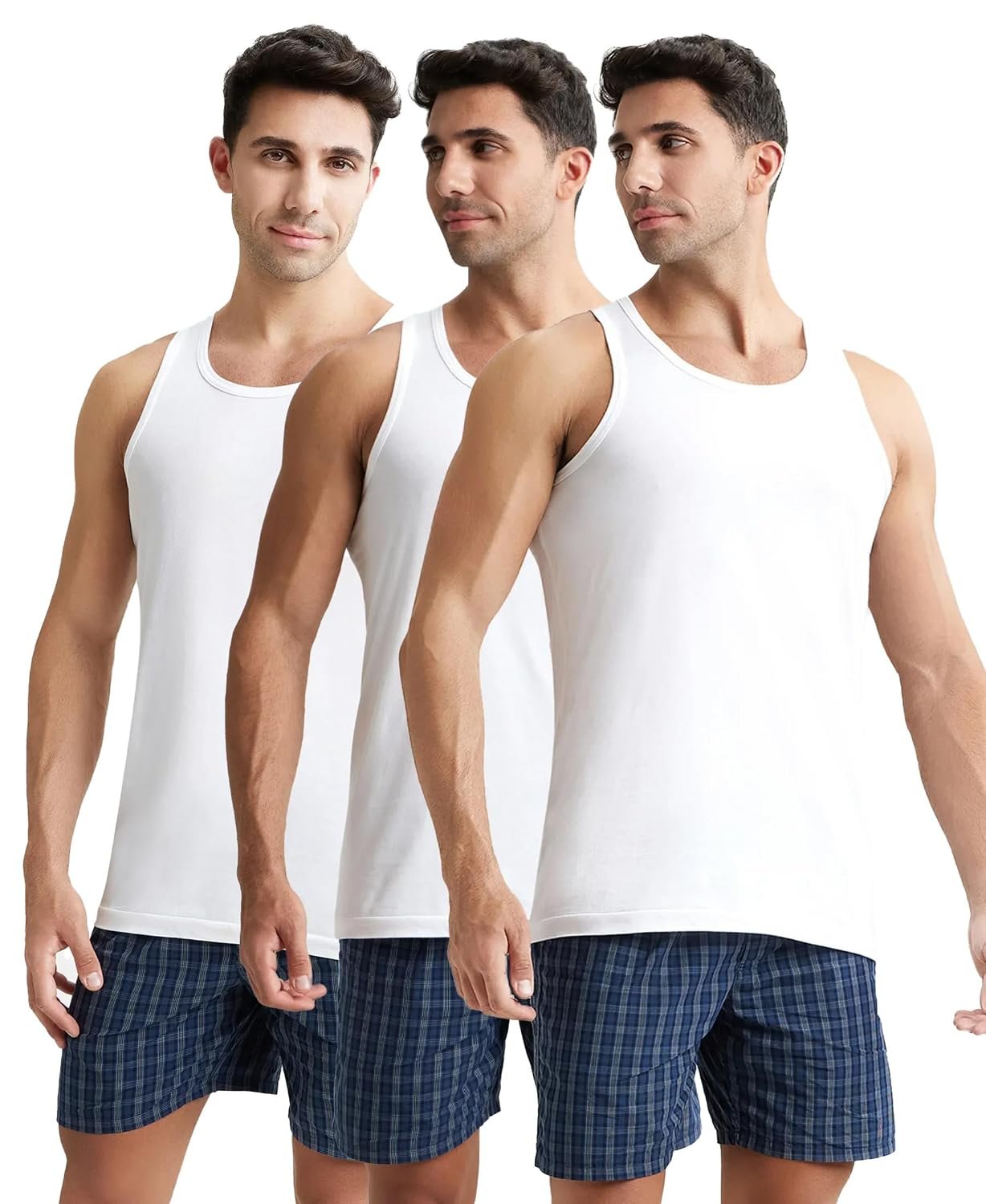 Jockey 8820 Men's Super Combed Cotton Round Neck Sleeveless Vest with Extended Length for Easy Tuck (Pack of 3)
