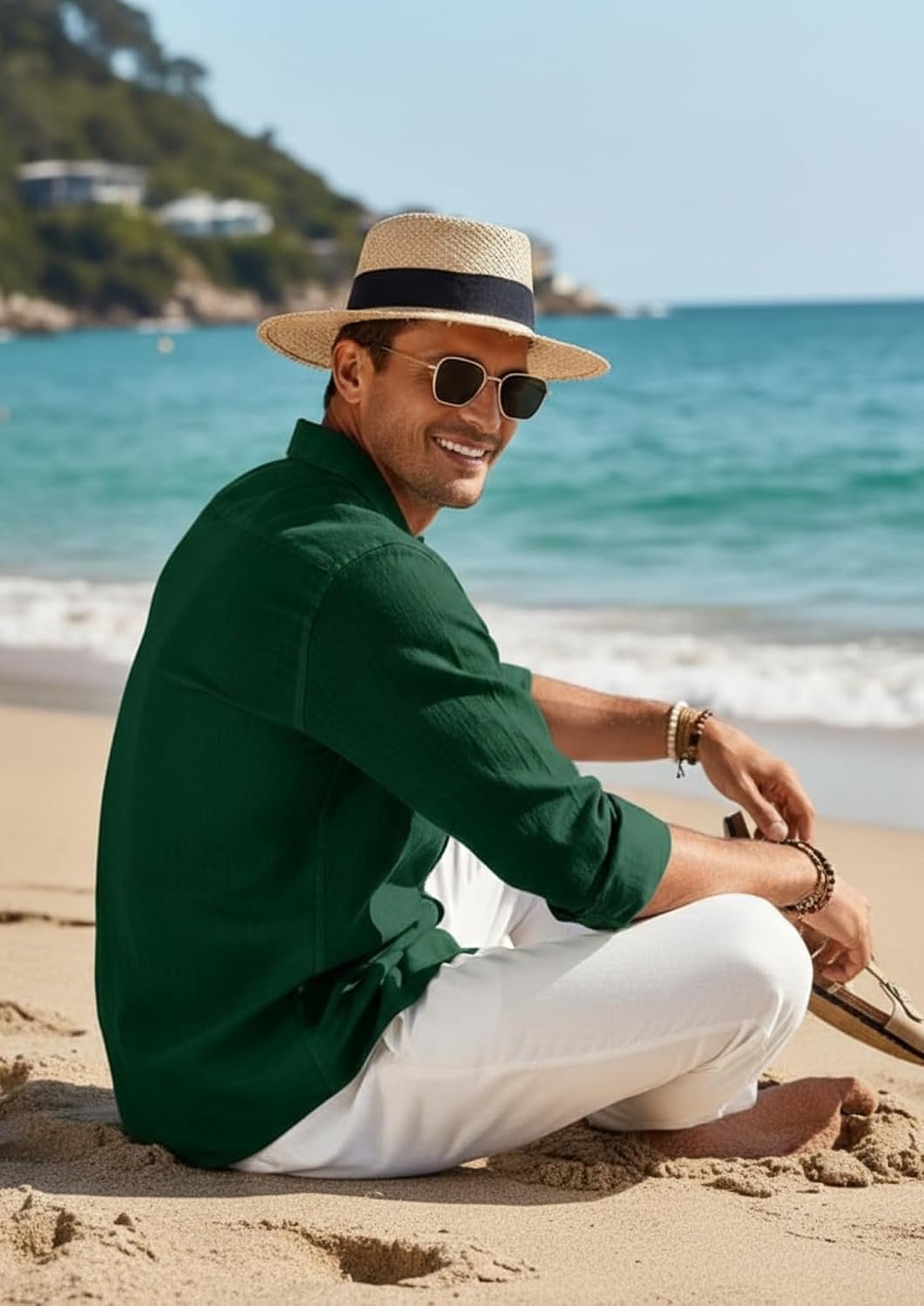 Combo of Men’s Casual Cotton Blend Shirt || Long Sleeve Button Down with Spread Collar | Lightweight Breathable Fabric | Stylish Solid Shirt for Beach, Office & Everyday Wear Pack of 2 - Image 2