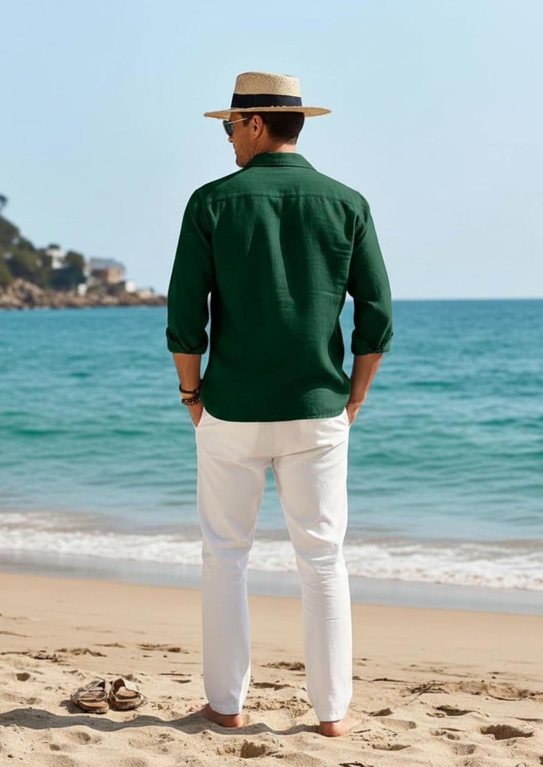 Combo of Men’s Casual Cotton Blend Shirt || Long Sleeve Button Down with Spread Collar | Lightweight Breathable Fabric | Stylish Solid Shirt for Beach, Office & Everyday Wear Pack of 2 - Image 3